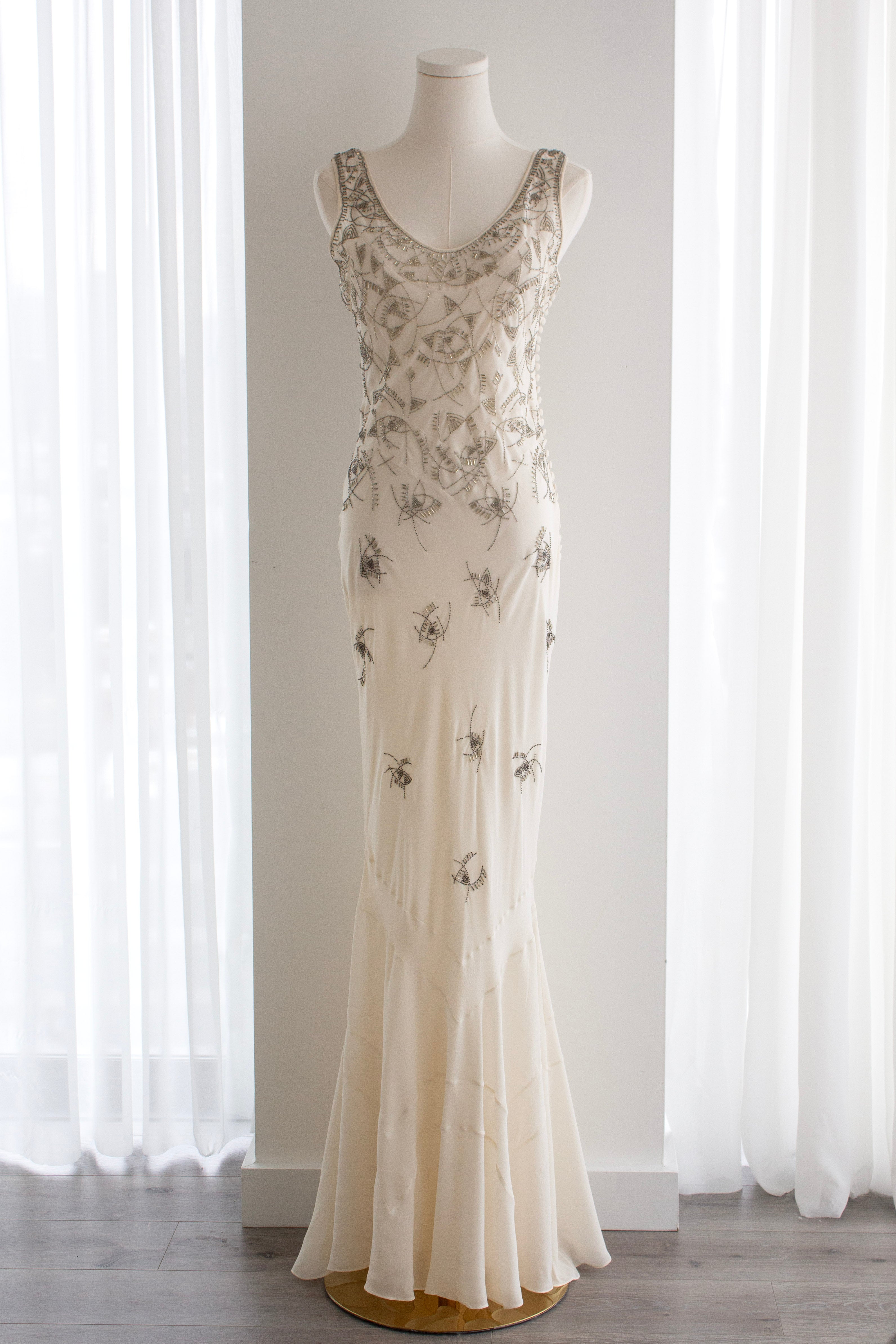 Christian Dior by John Galliano S/S 2005 Embellished White Silk Gown