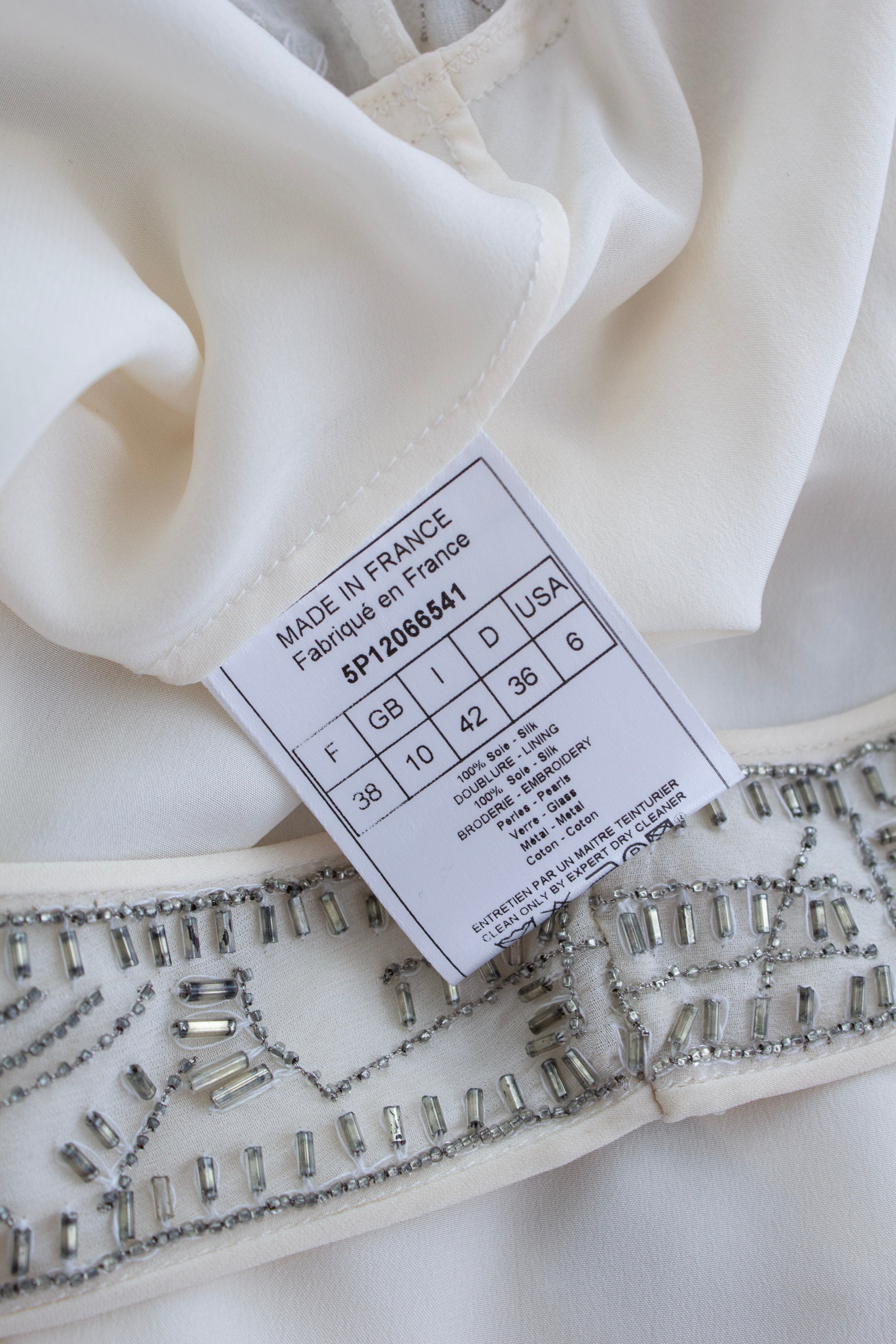 Christian Dior by John Galliano S/S 2005 Embellished White Silk Gown