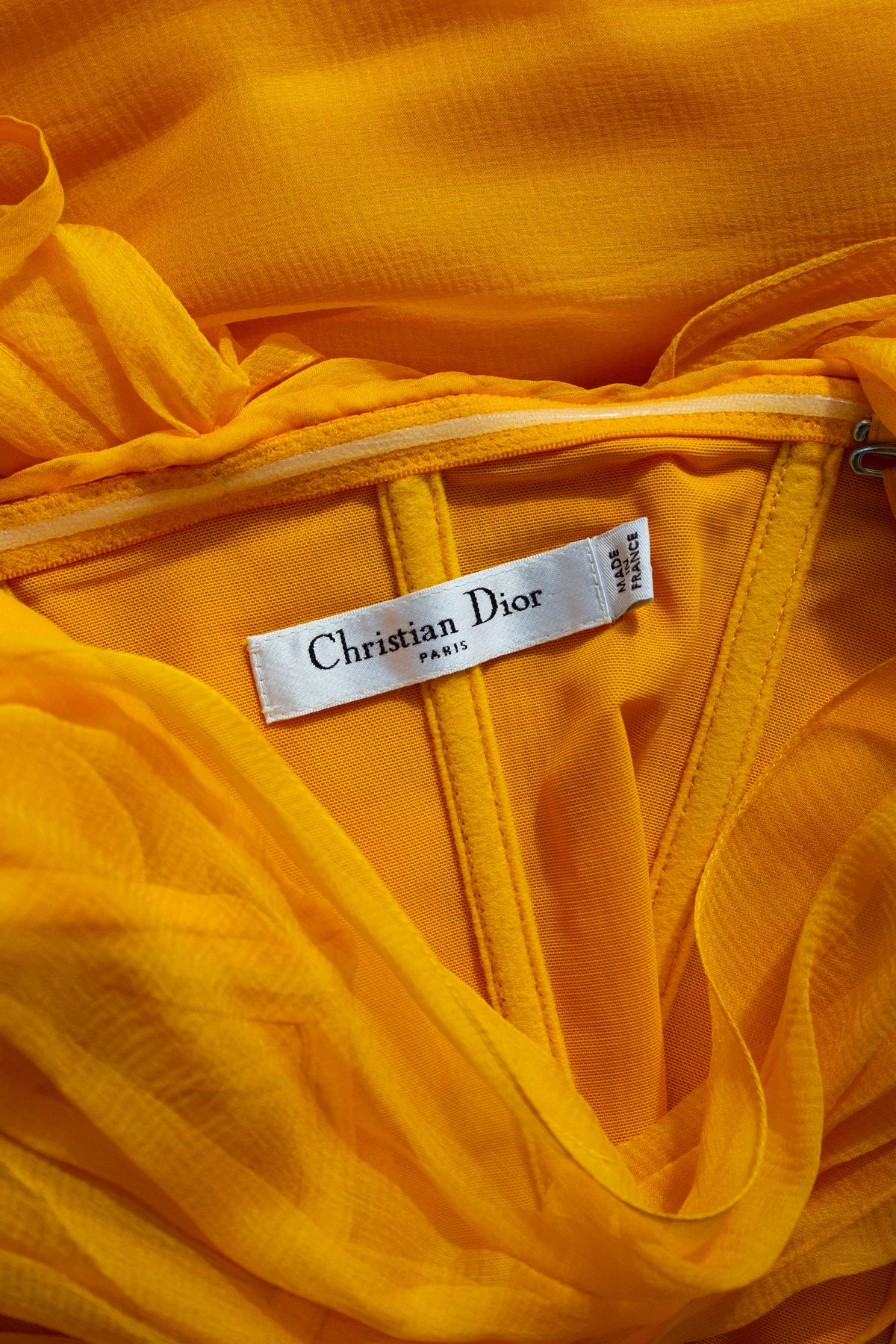 Christian Dior by John Galliano Cruise 2010 Marigold Yellow Draped Chiffon Gown