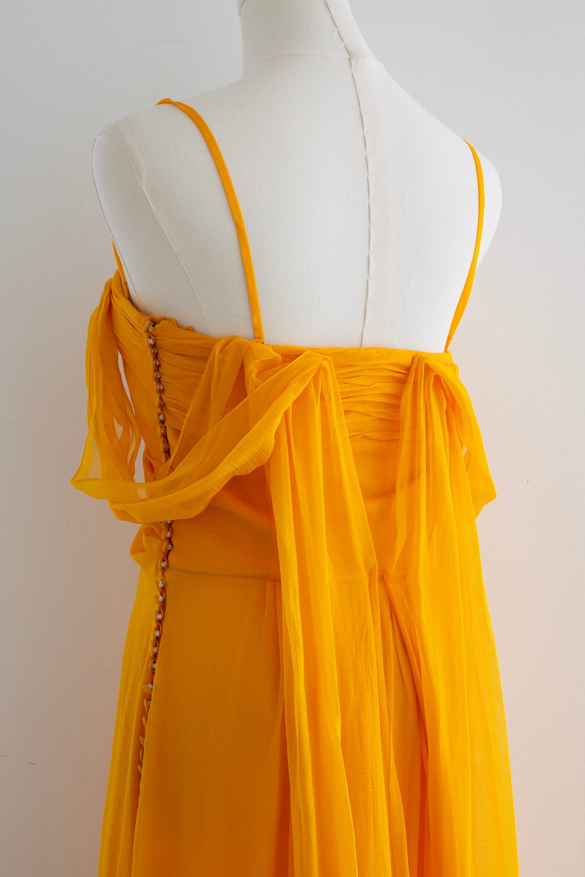 Christian Dior by John Galliano Cruise 2010 Marigold Yellow Draped Chiffon Gown