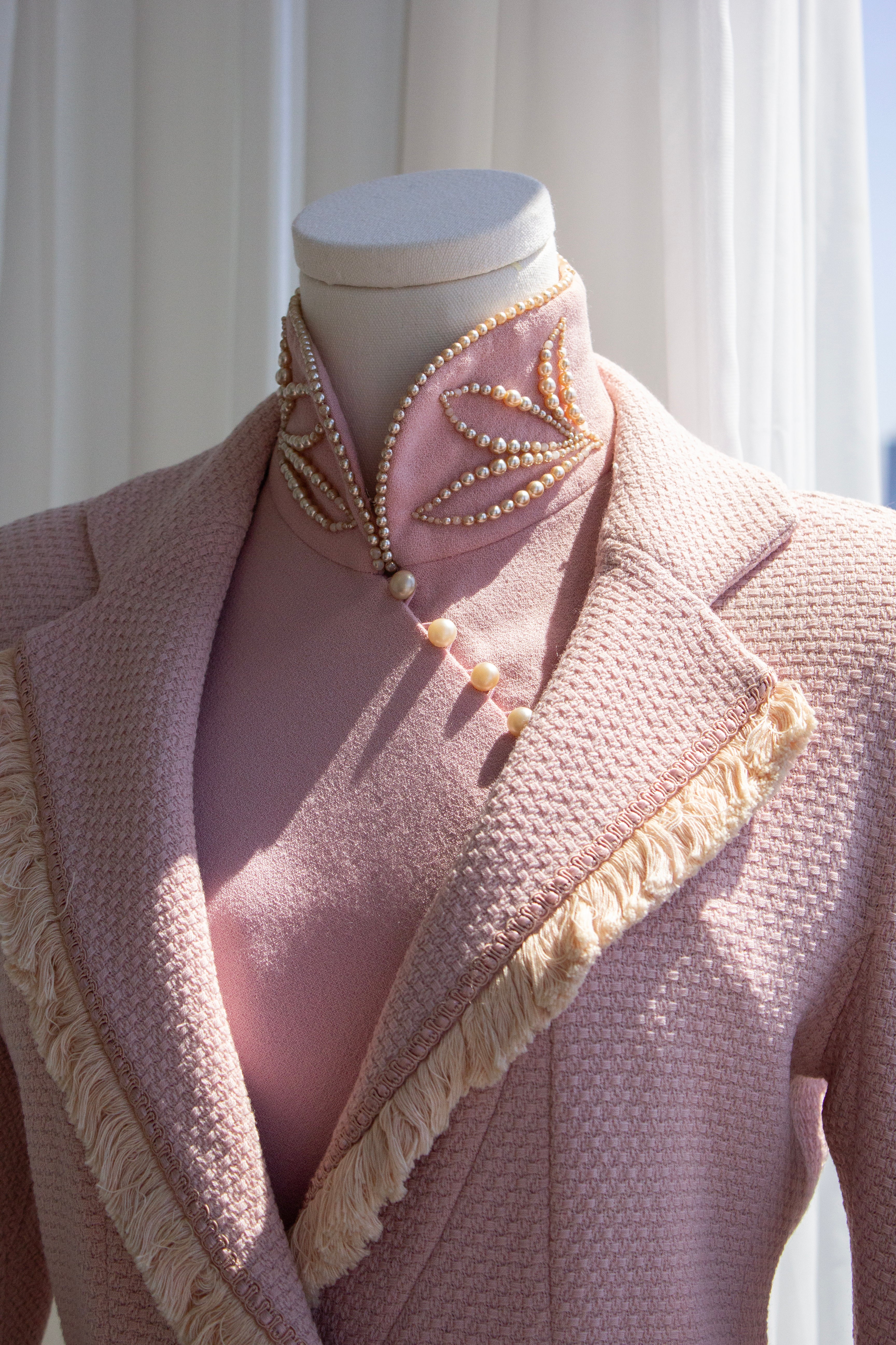 Christian Dior by John Galliano F/W 1997 Pink Cheongsam Pearl Dress Set