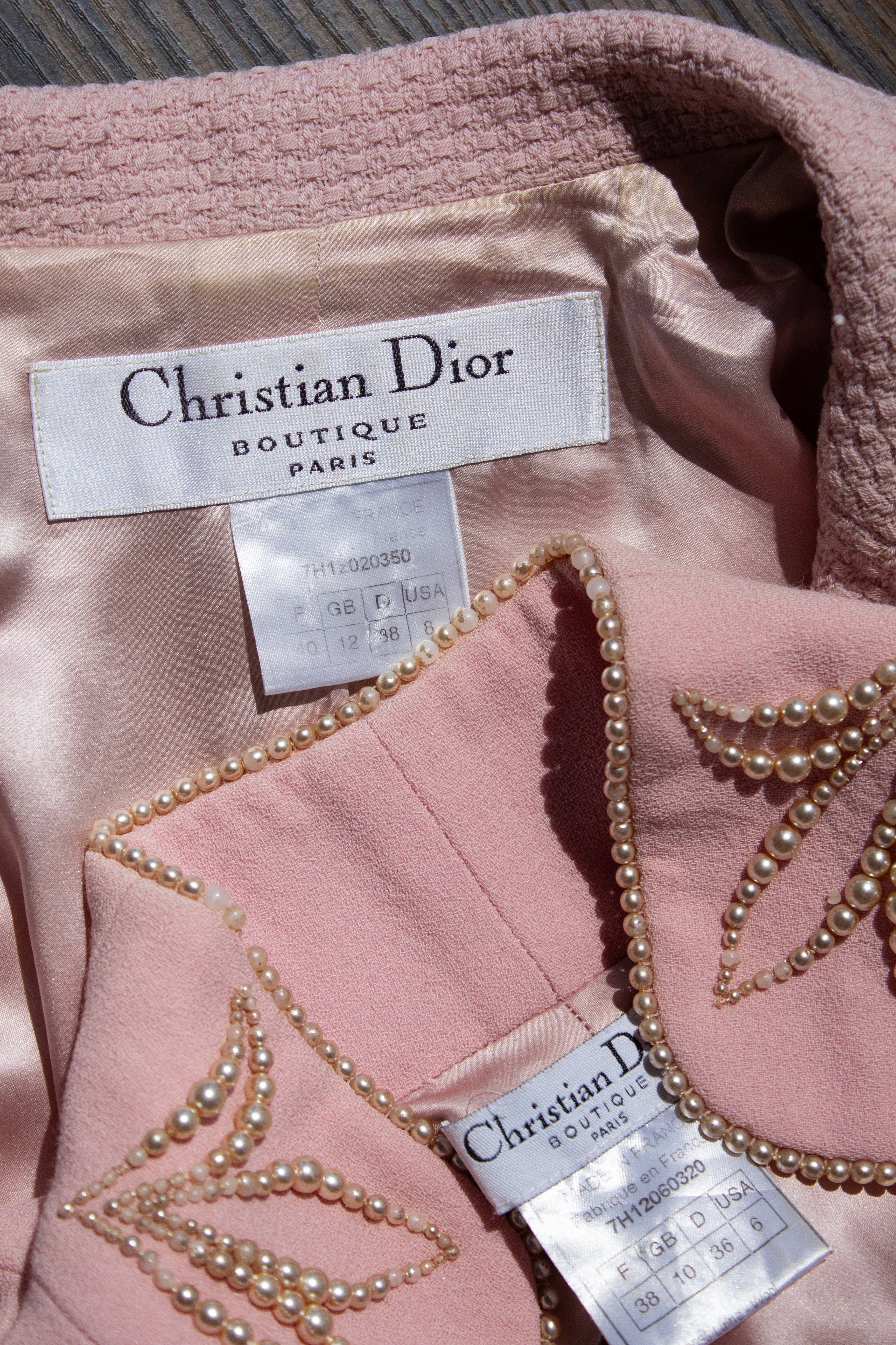 Christian Dior by John Galliano F/W 1997 Pink Cheongsam Pearl Dress Set
