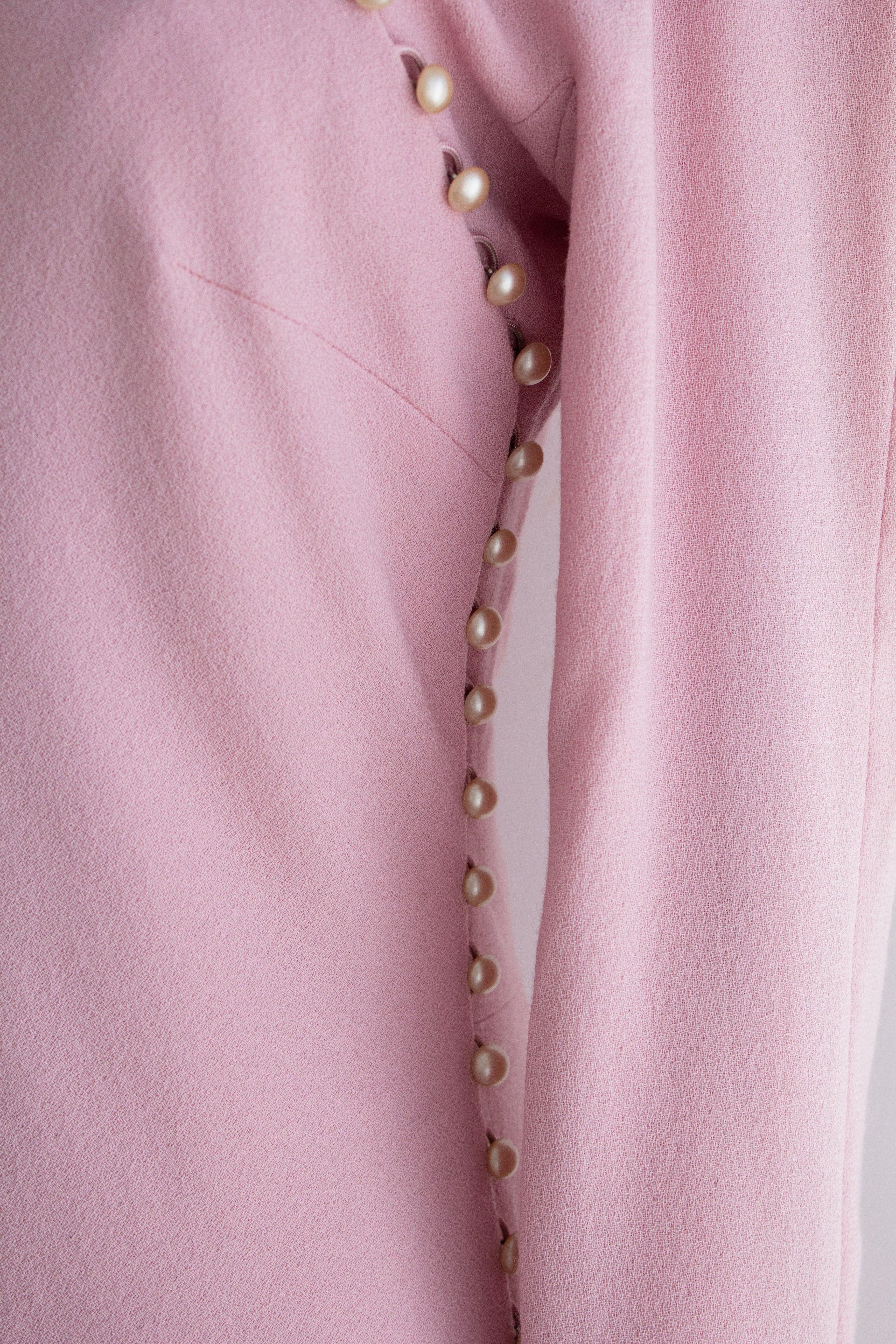 Christian Dior by John Galliano F/W 1997 Pink Cheongsam Pearl Dress Set