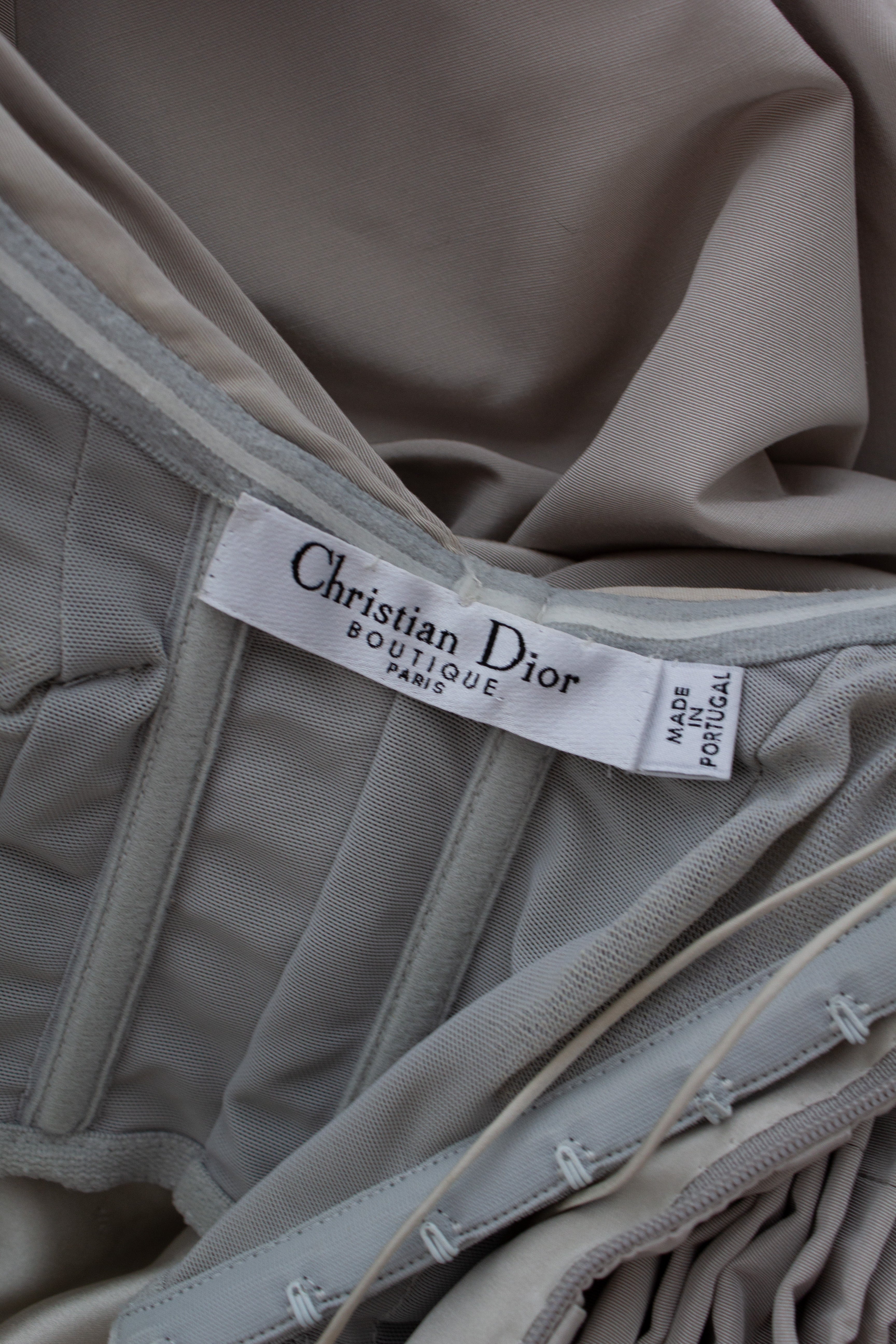 Christian Dior by John Galliano F/W 2007 Gray Embellished Draped Evening Gown