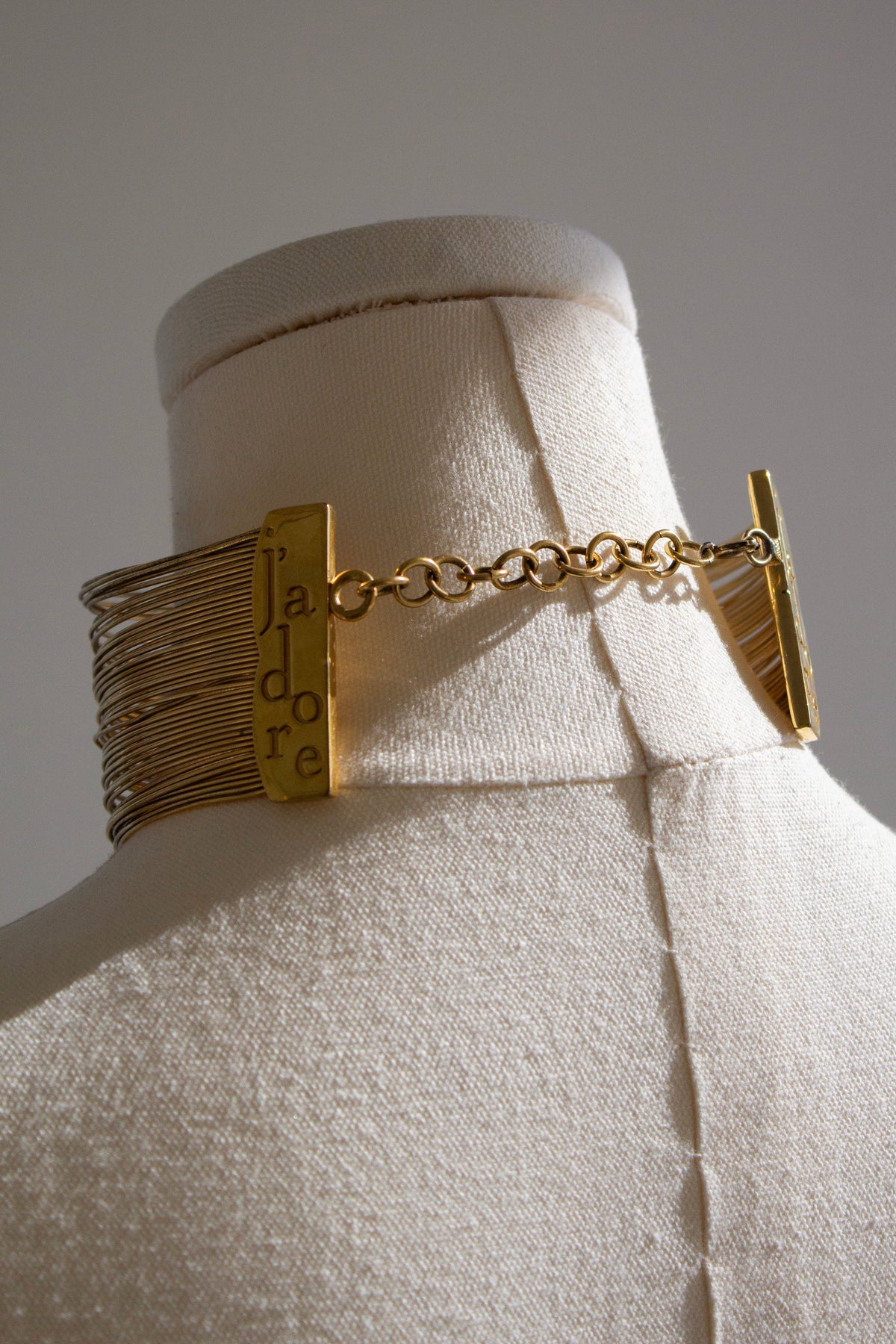 Christian Dior by John Galliano 1999 J'Adore Gold Wire Choker Necklace