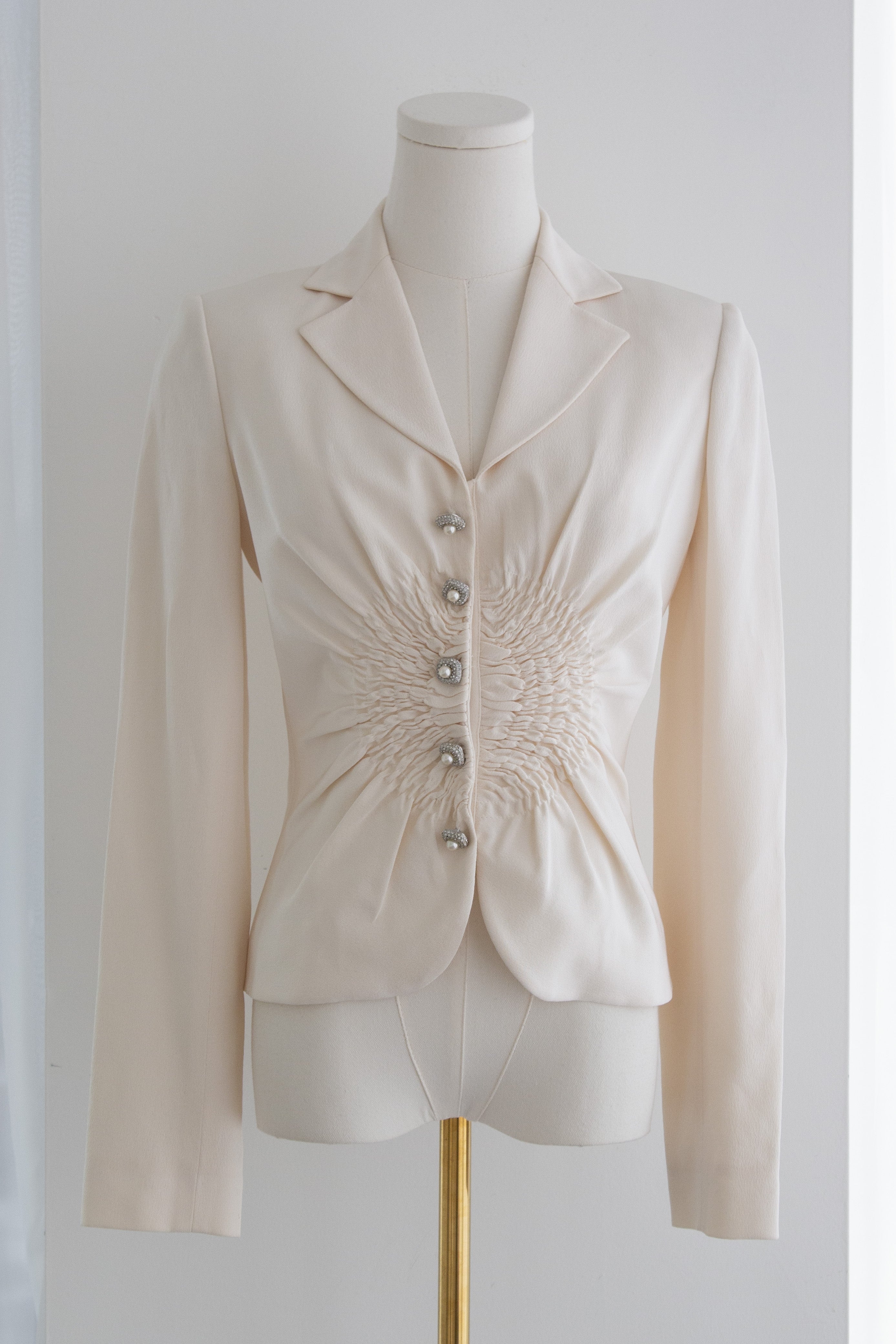 Christian Dior by John Galliano Resort 2008 Carrie Bradshaw Wedding White Silk Jacket