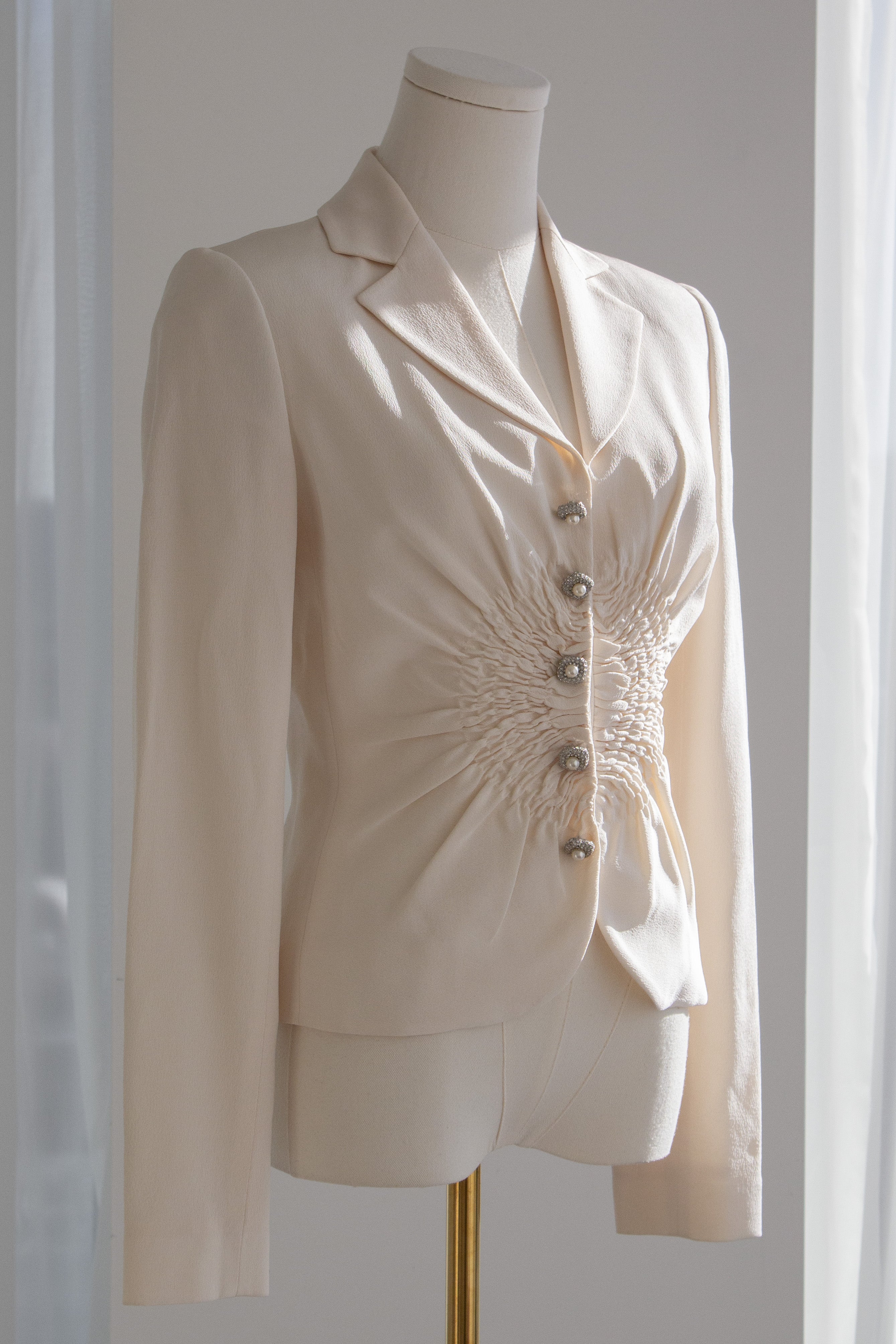 Christian Dior by John Galliano Resort 2008 Carrie Bradshaw Wedding White Silk Jacket