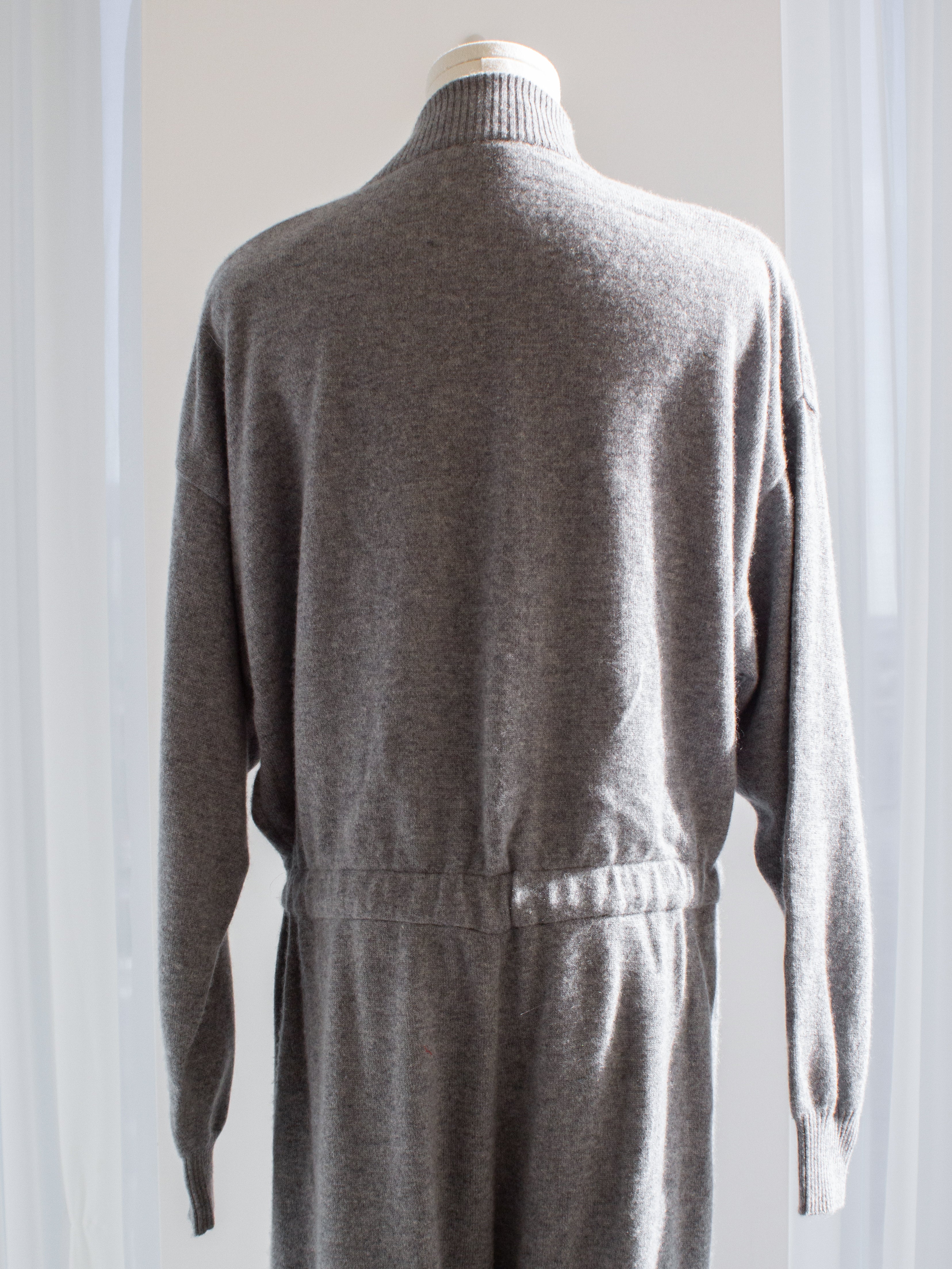 Rare Chanel F/W 1991 Grey White Pearl CC Cashmere Linda 91A Jumpsuit