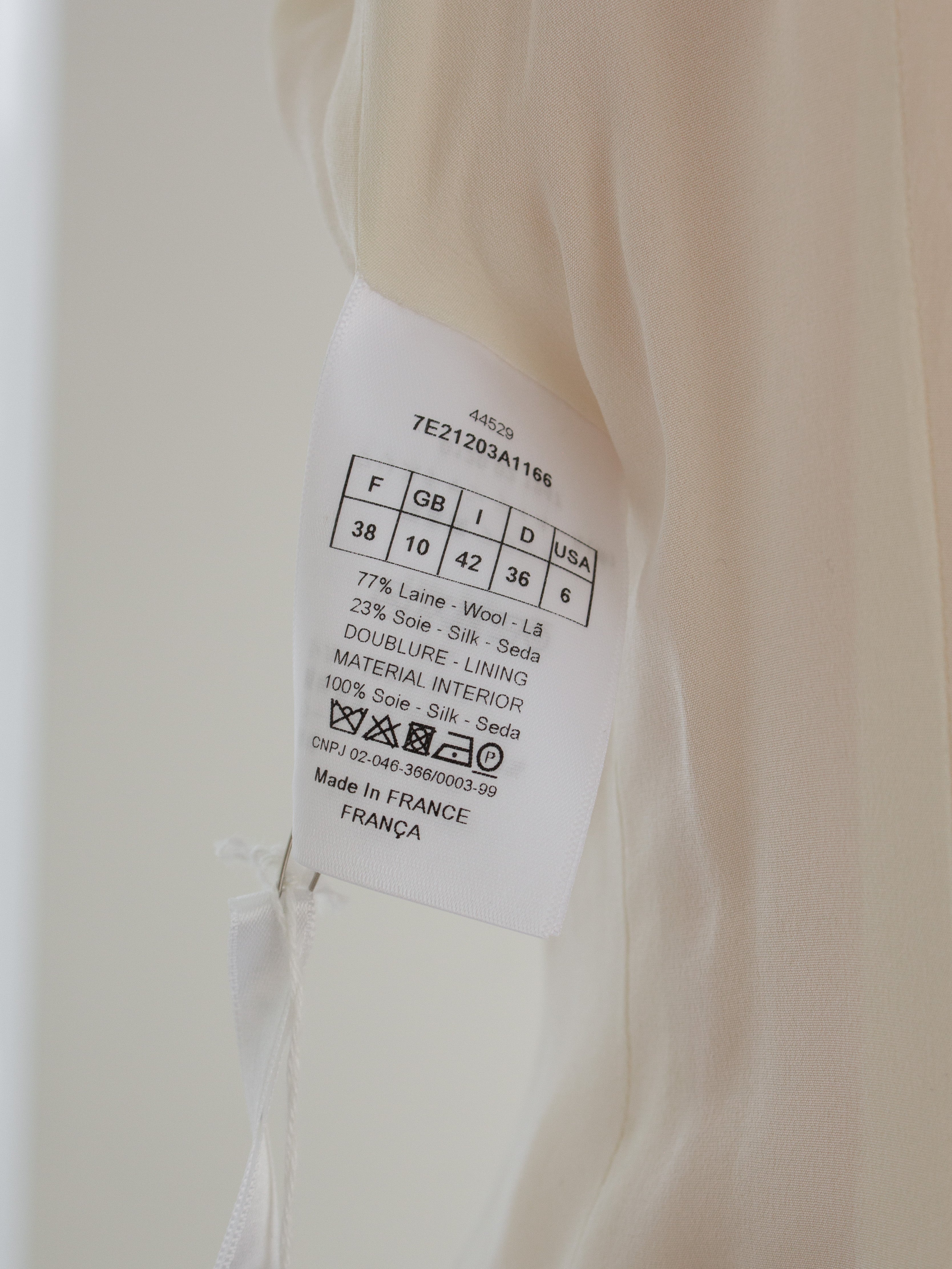 Dior 30 Montaigne Bar Jacket Off-White Ecru Plumetis Tulle Skirt Set