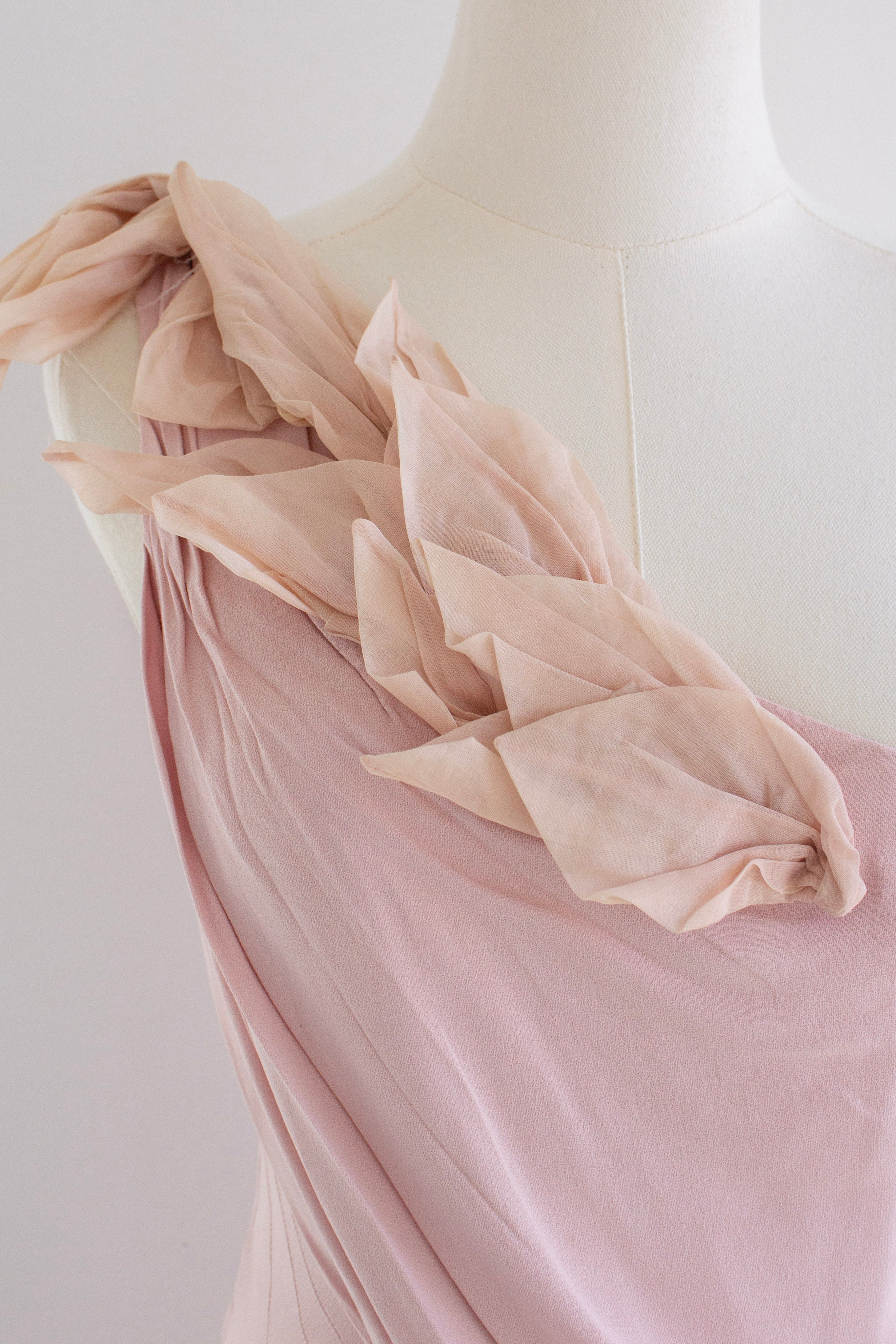 Christian Dior by John Galliano S/S 2008 Pink Petal Organza Draped Gown