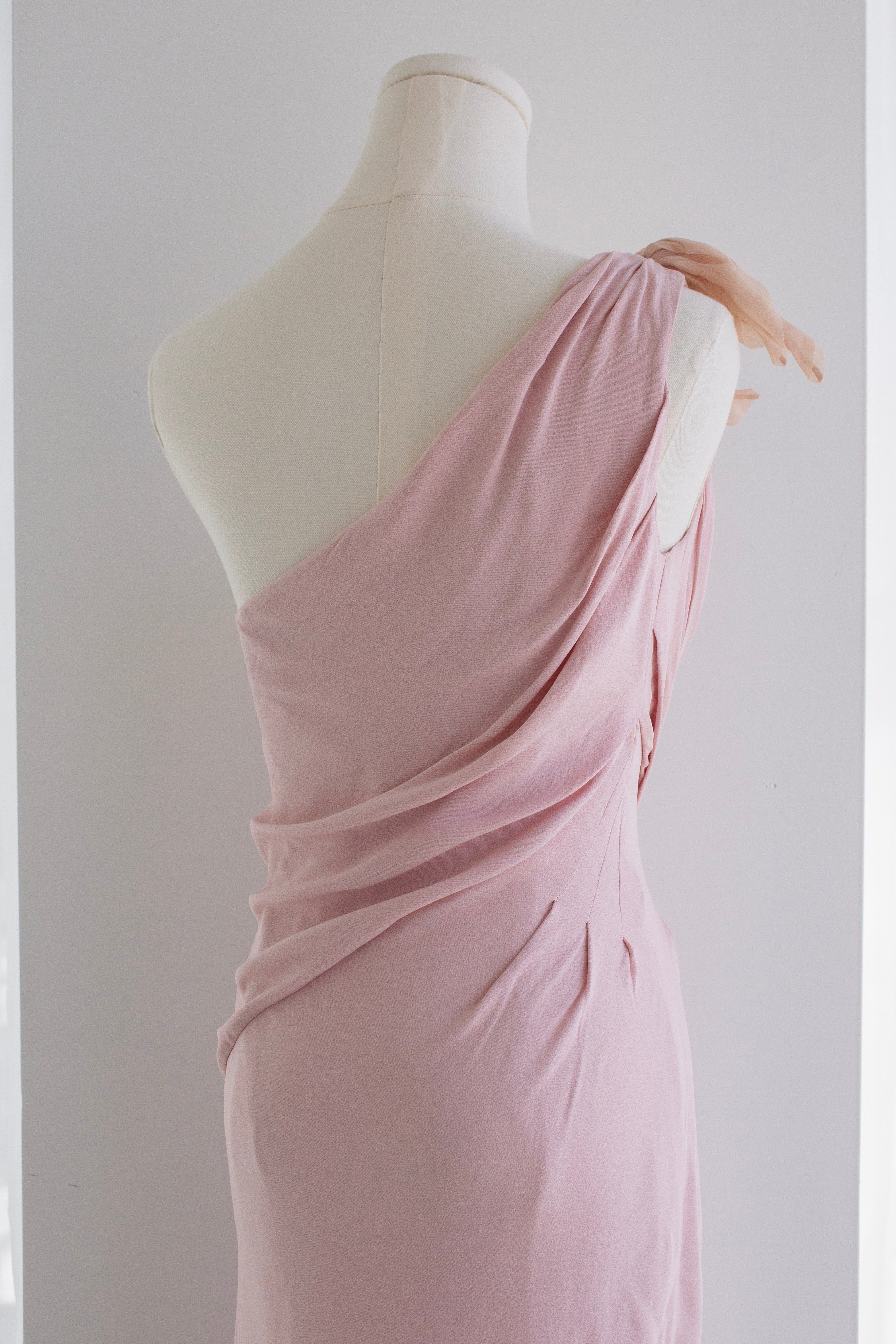 Christian Dior by John Galliano S/S 2008 Pink Petal Organza Draped Gown