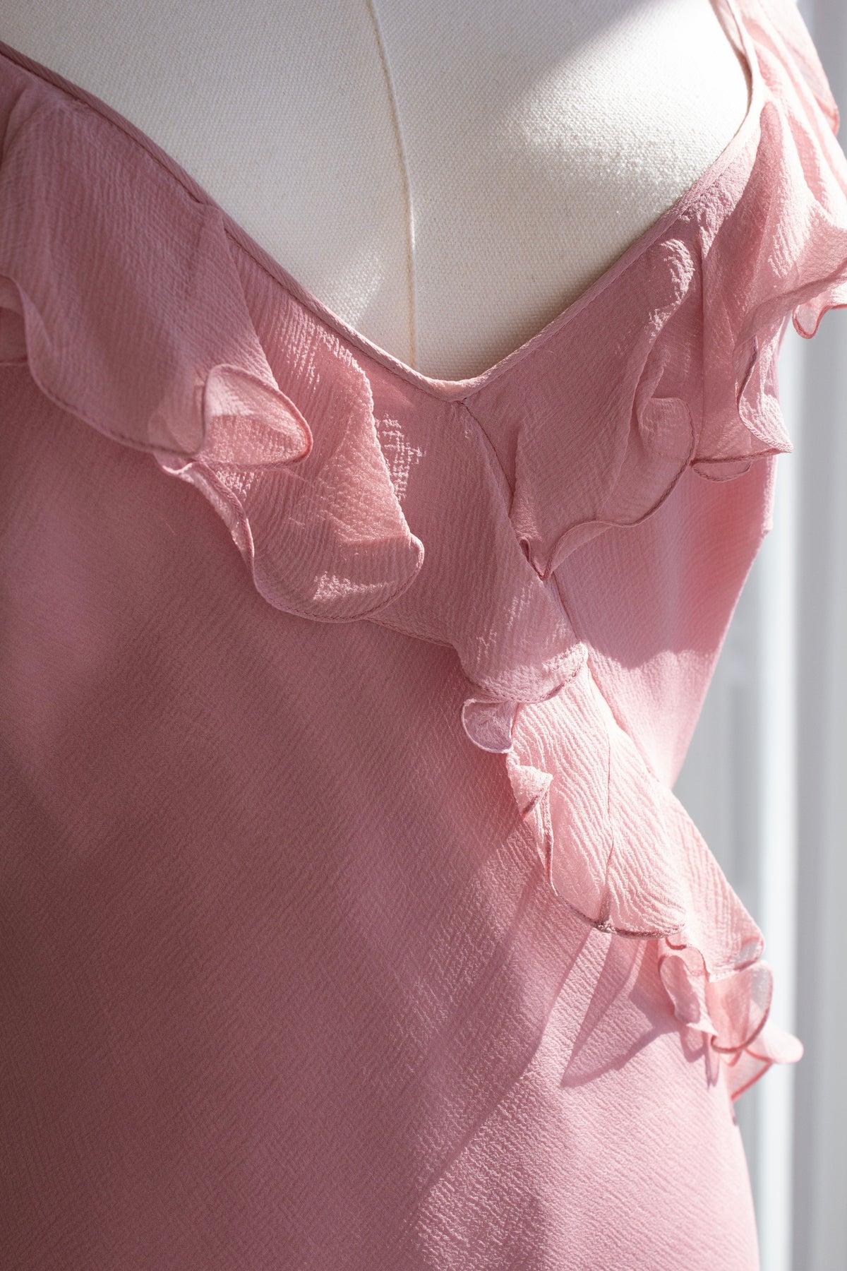 Christian Dior by John Galliano S/S 2003 Dusty Pink Ruffle Midaxi Dress