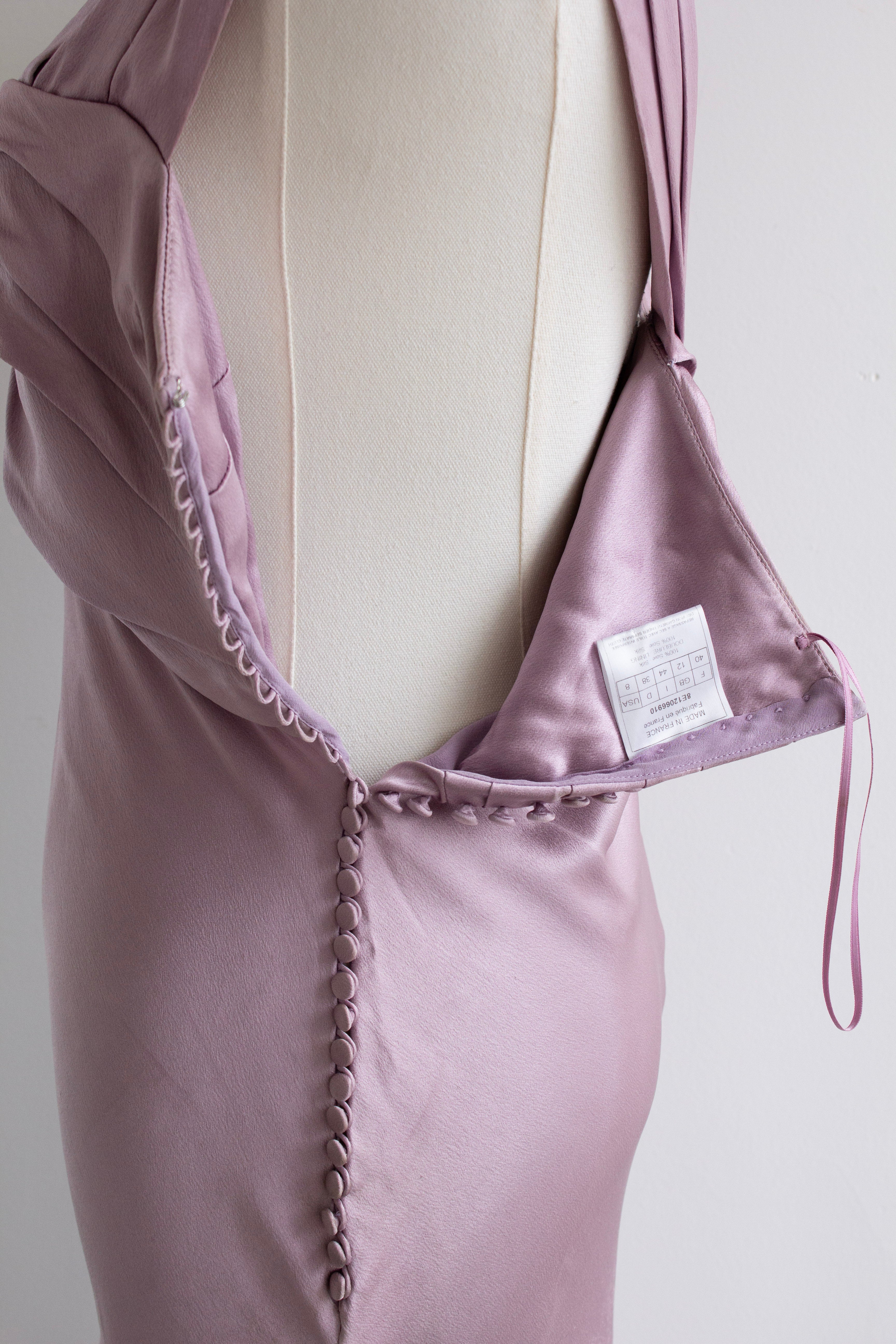 Christian Dior by John Galliano Spring 2008 Lilac Draped Silk Gown