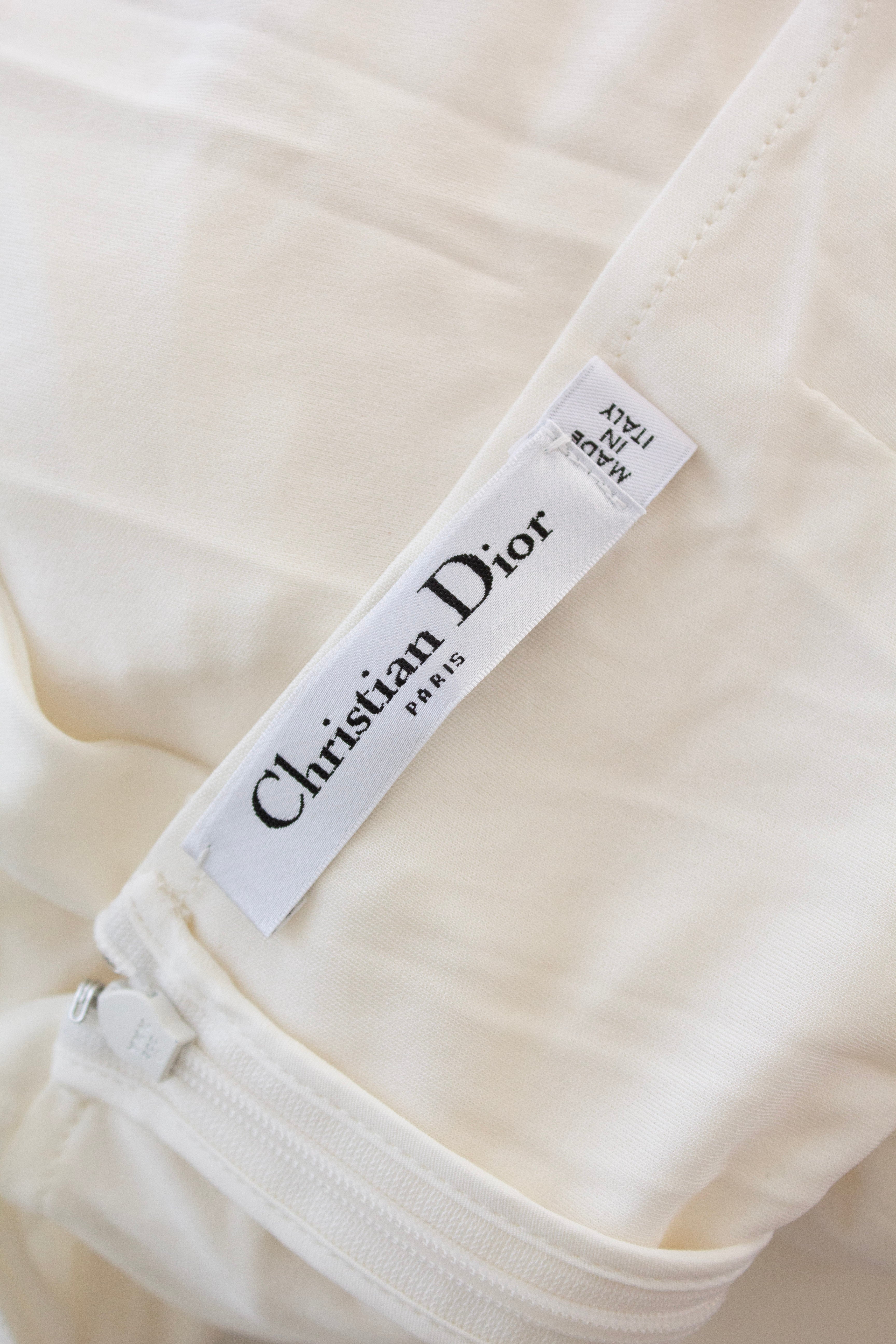Christian Dior S/S 2019 Ballet White Draped Jersey Grecian Dress Gown