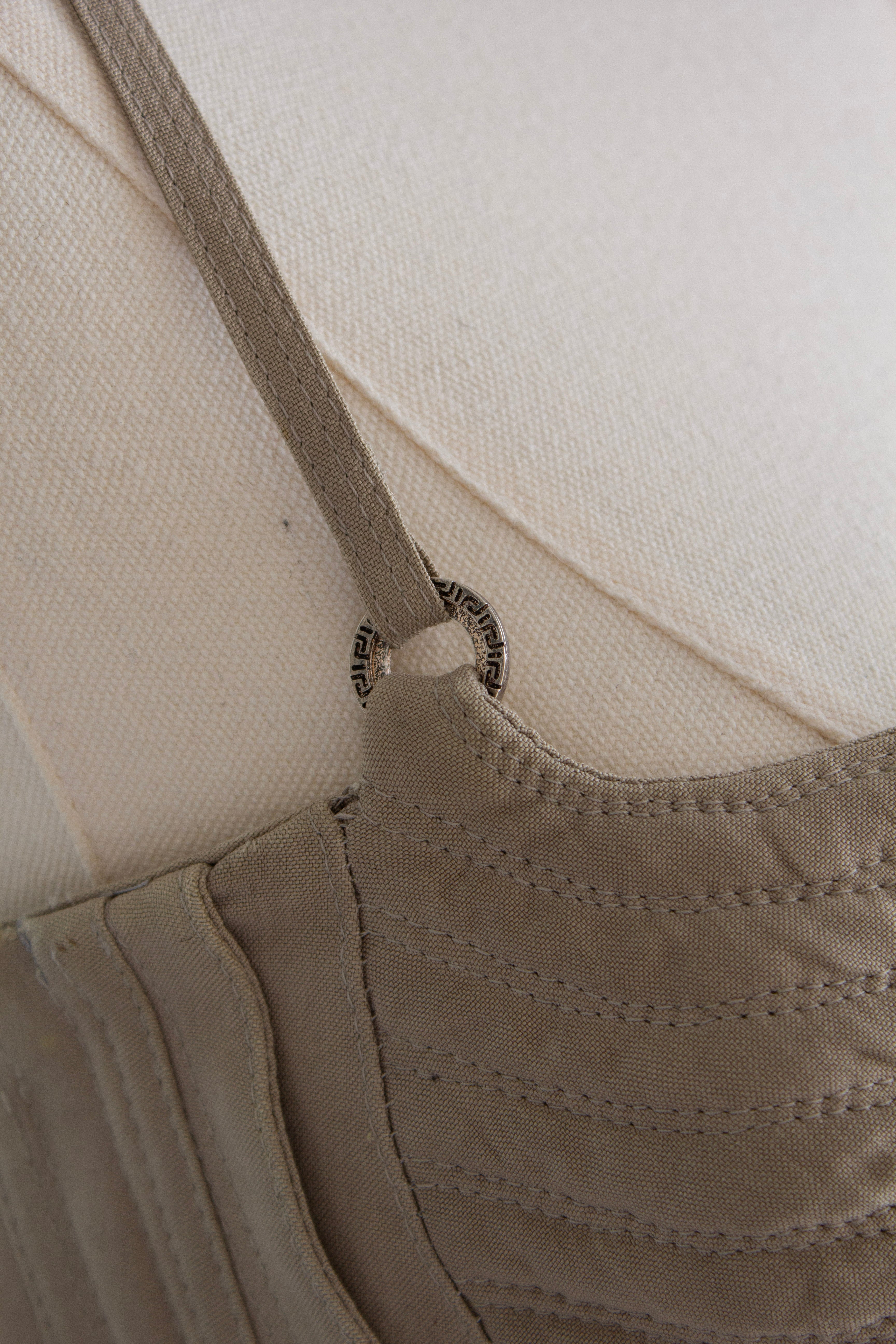 Gianni Versace Couture S/S 1995 Runway Beige Sculpted Corset Top