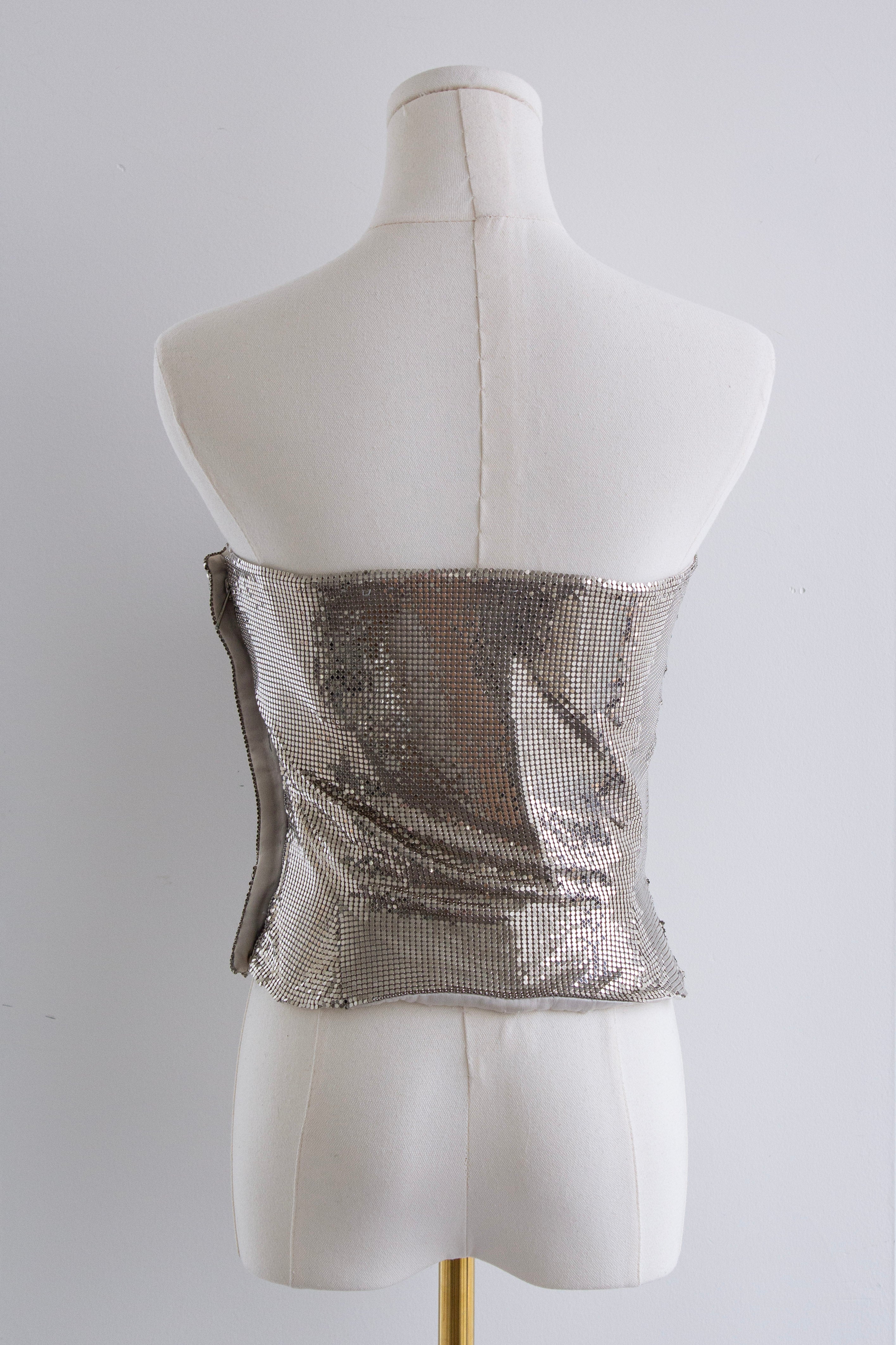Gianni Versace Couture F/W 1998 Silver Oroton Chainmail Corset