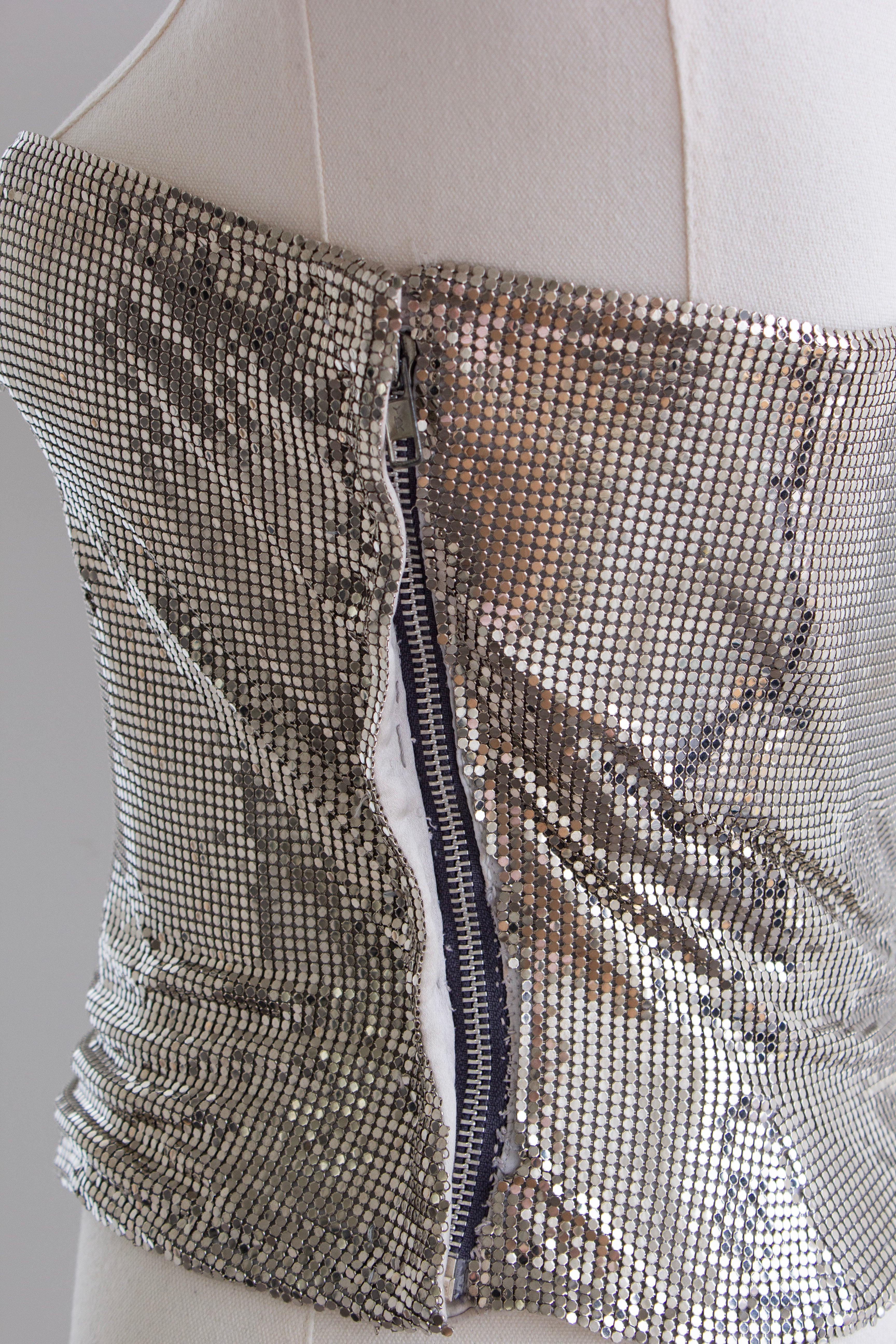Gianni Versace Couture F/W 1998 Silver Oroton Chainmail Corset