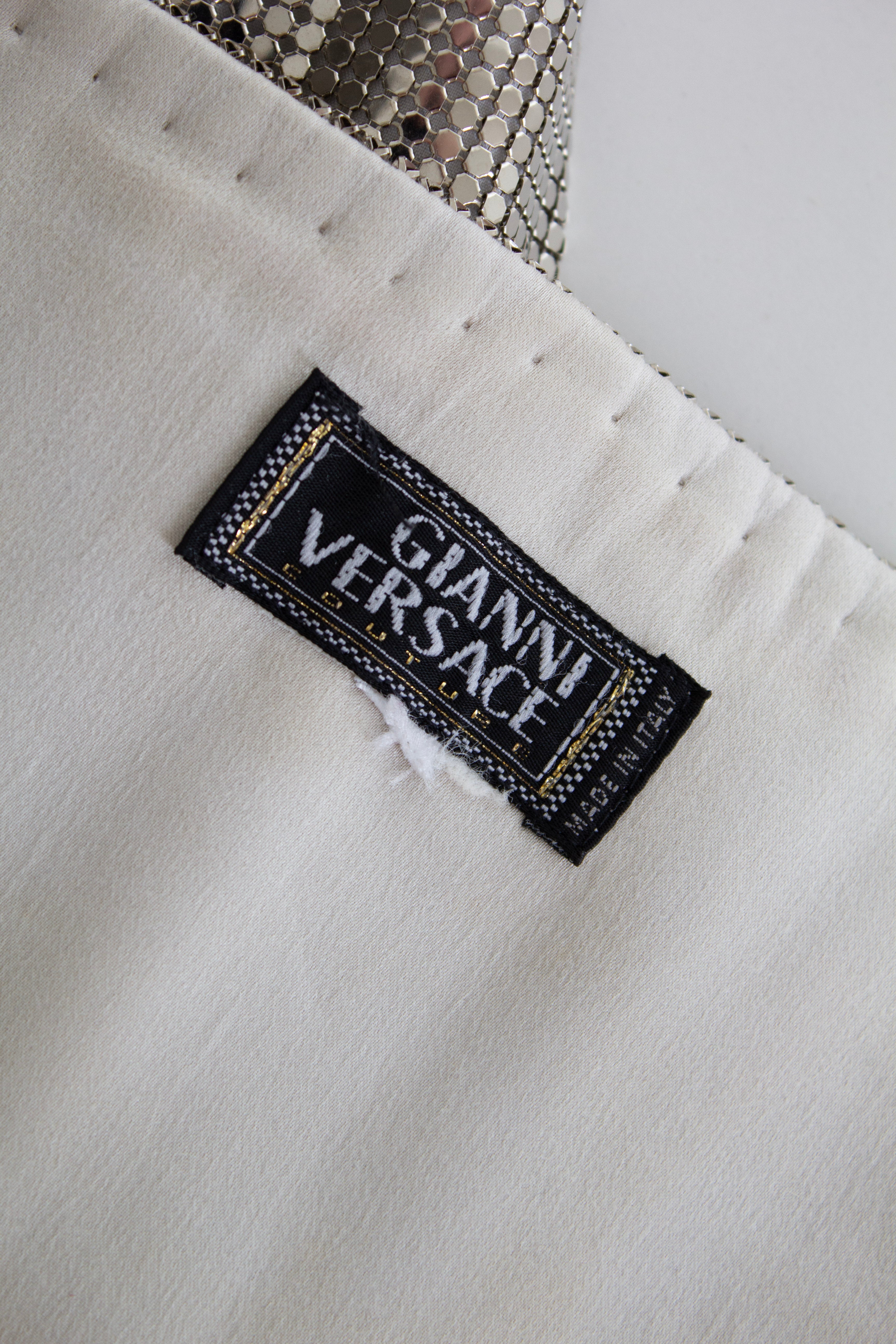 Gianni Versace Couture F/W 1998 Silver Oroton Chainmail Corset