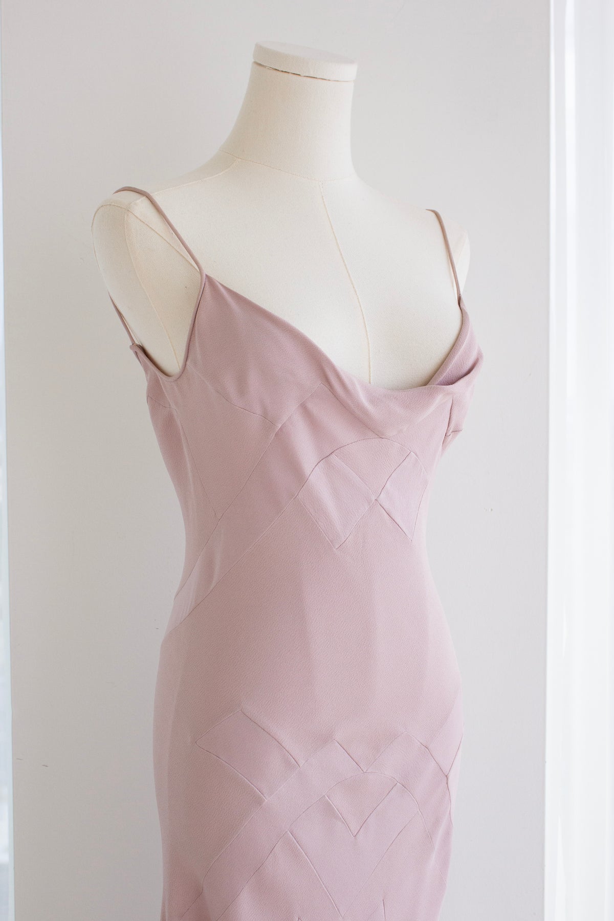 John Galliano Spring/Summer 1995 “Misia Diva” Pale Pink Bias-Cut Silk Gown