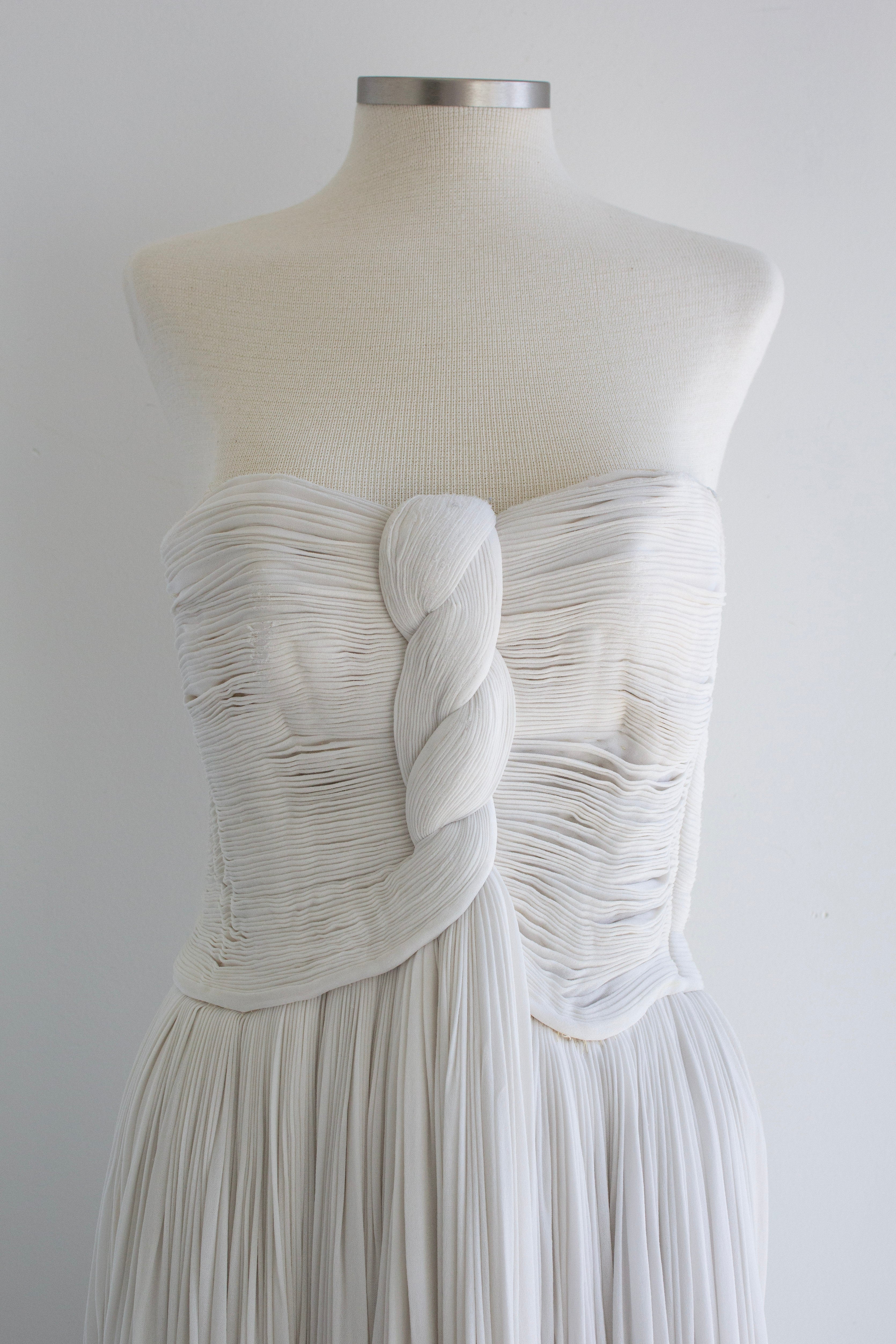Madame Grès Haute Couture Pleated White Gown Personal Archive, c. 1950s