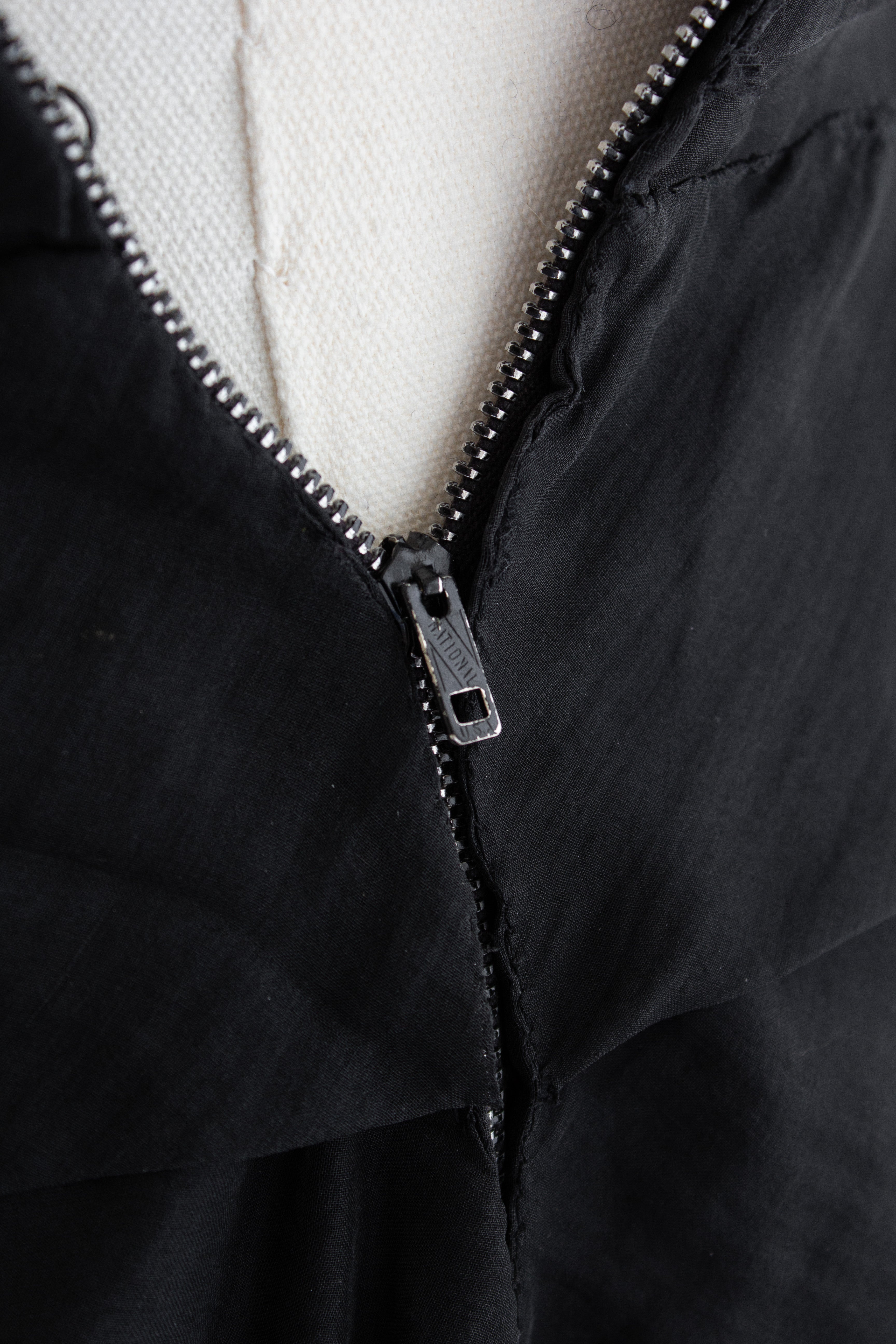 Nina Ricci 1940s Haute Couture Black Tiered Ruffle Strapless Evening Dress