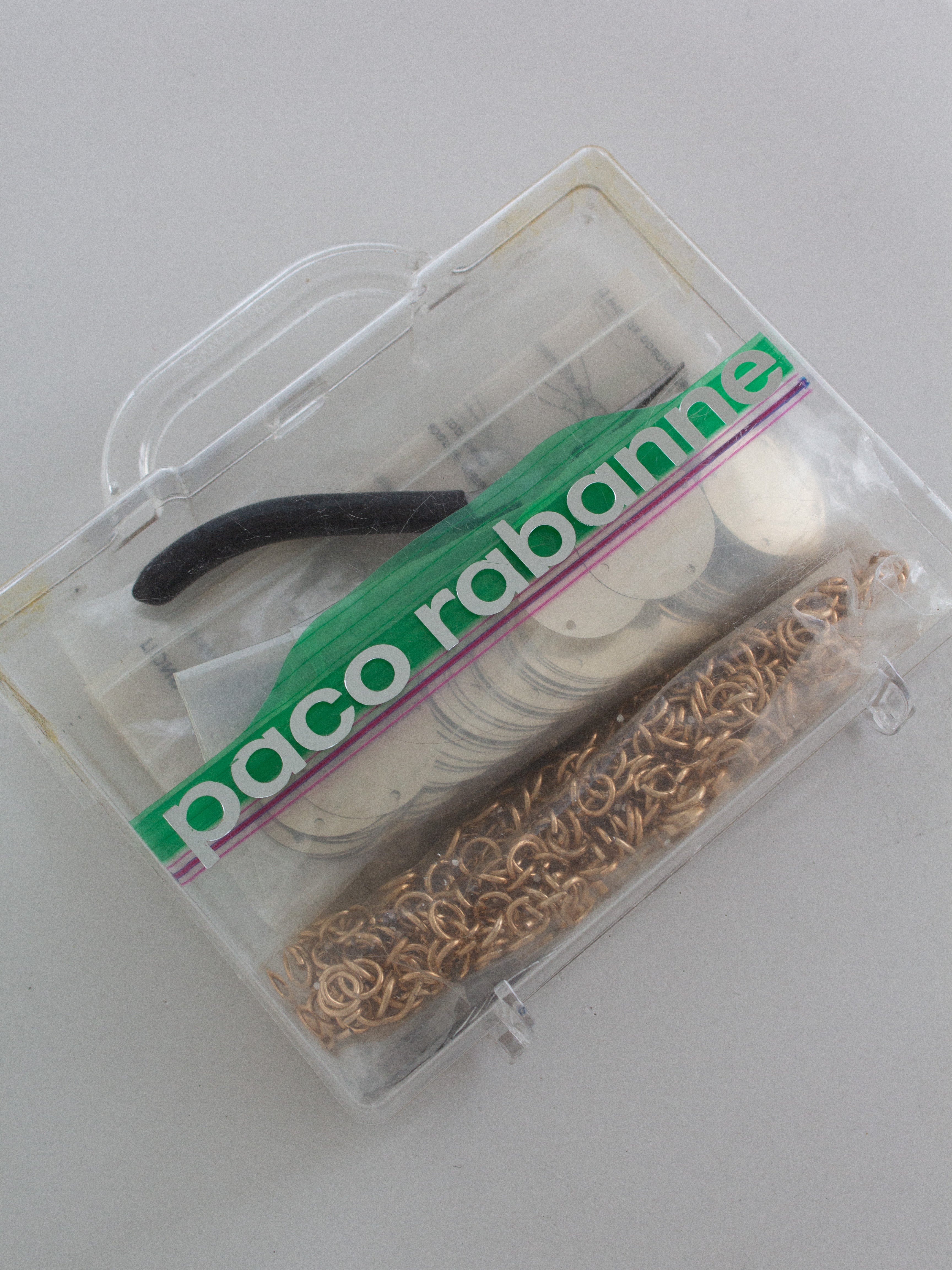 Paco Rabanne Vintage 1996 Gold Disc Rhodoid DIY Mini Dress Kit