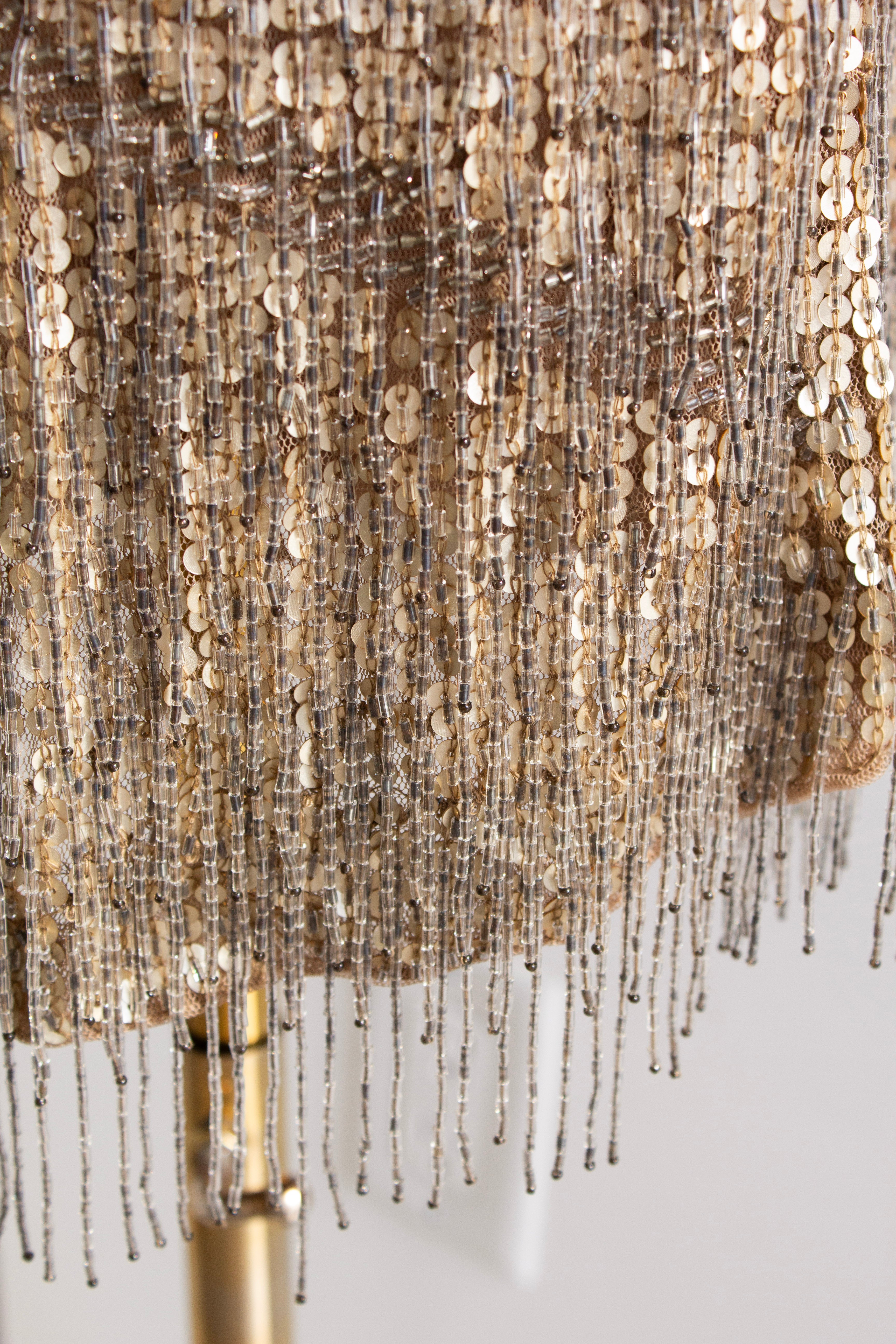 Roberto Cavalli Pre-Fall 2012 Gold Embellished Fringe Dress