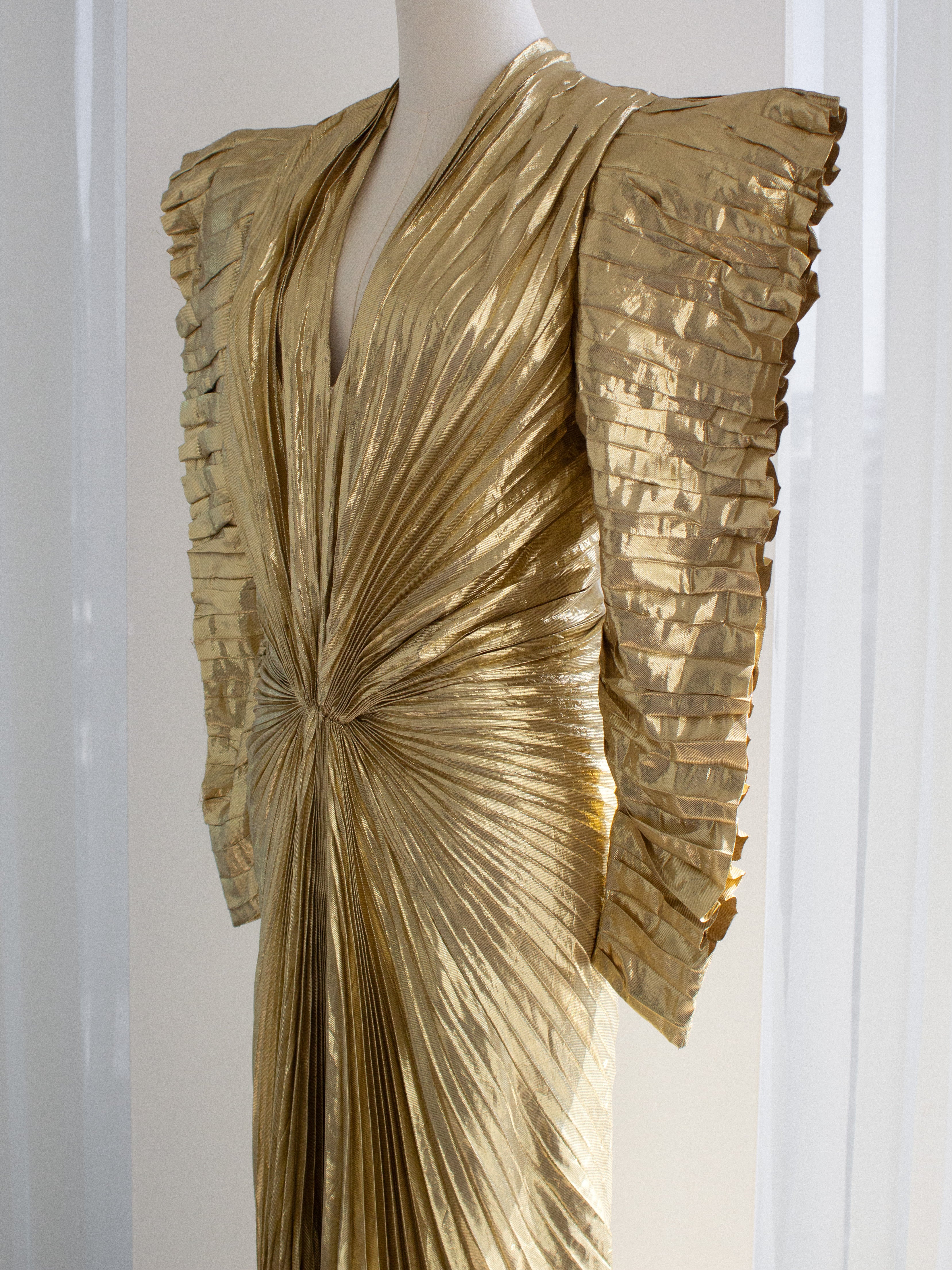Thierry Mugler F/W 1984 Vintage Golden Angel Starburst Lame Gown