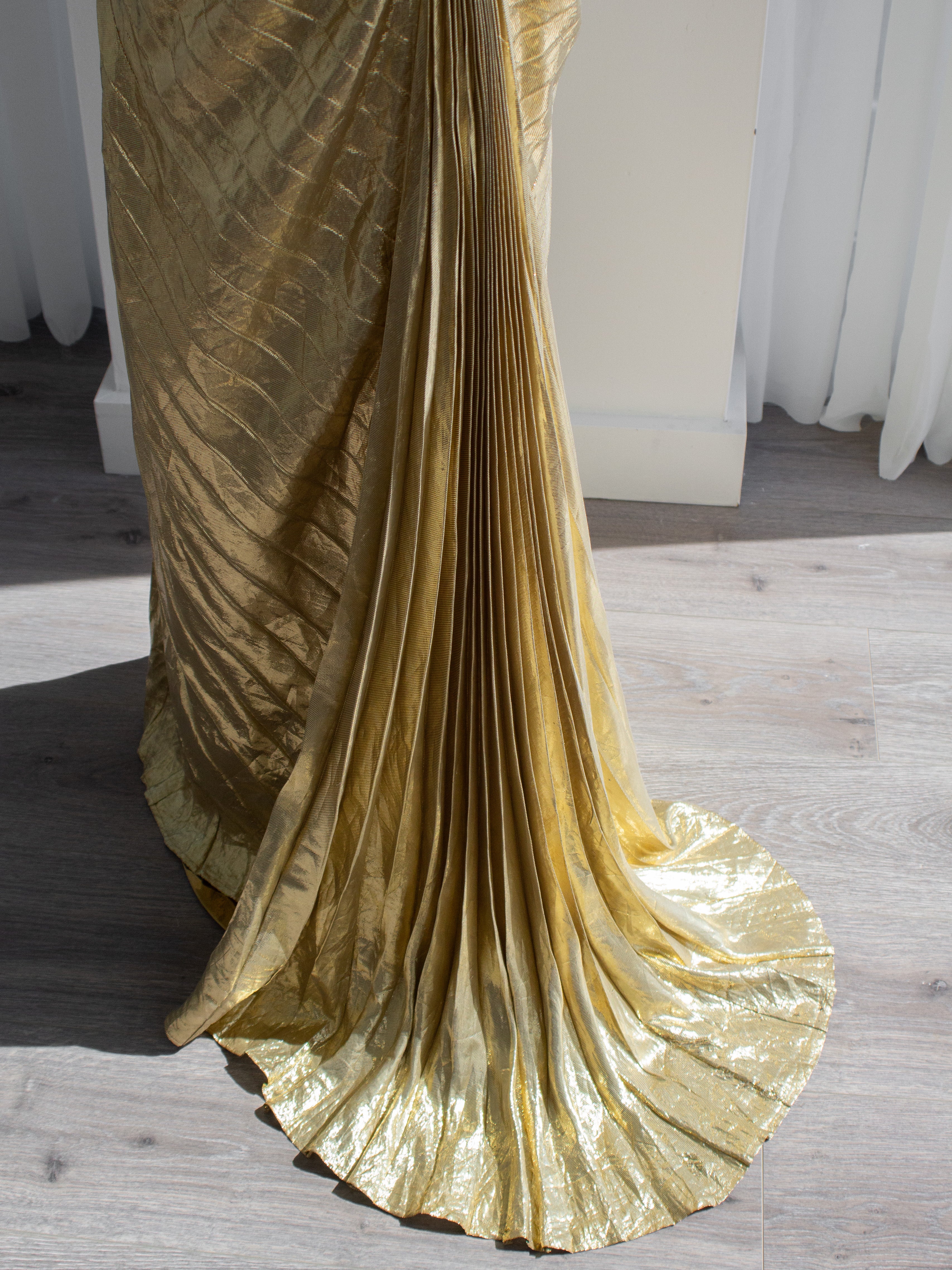 Thierry Mugler F/W 1984 Vintage Golden Angel Starburst Lame Gown