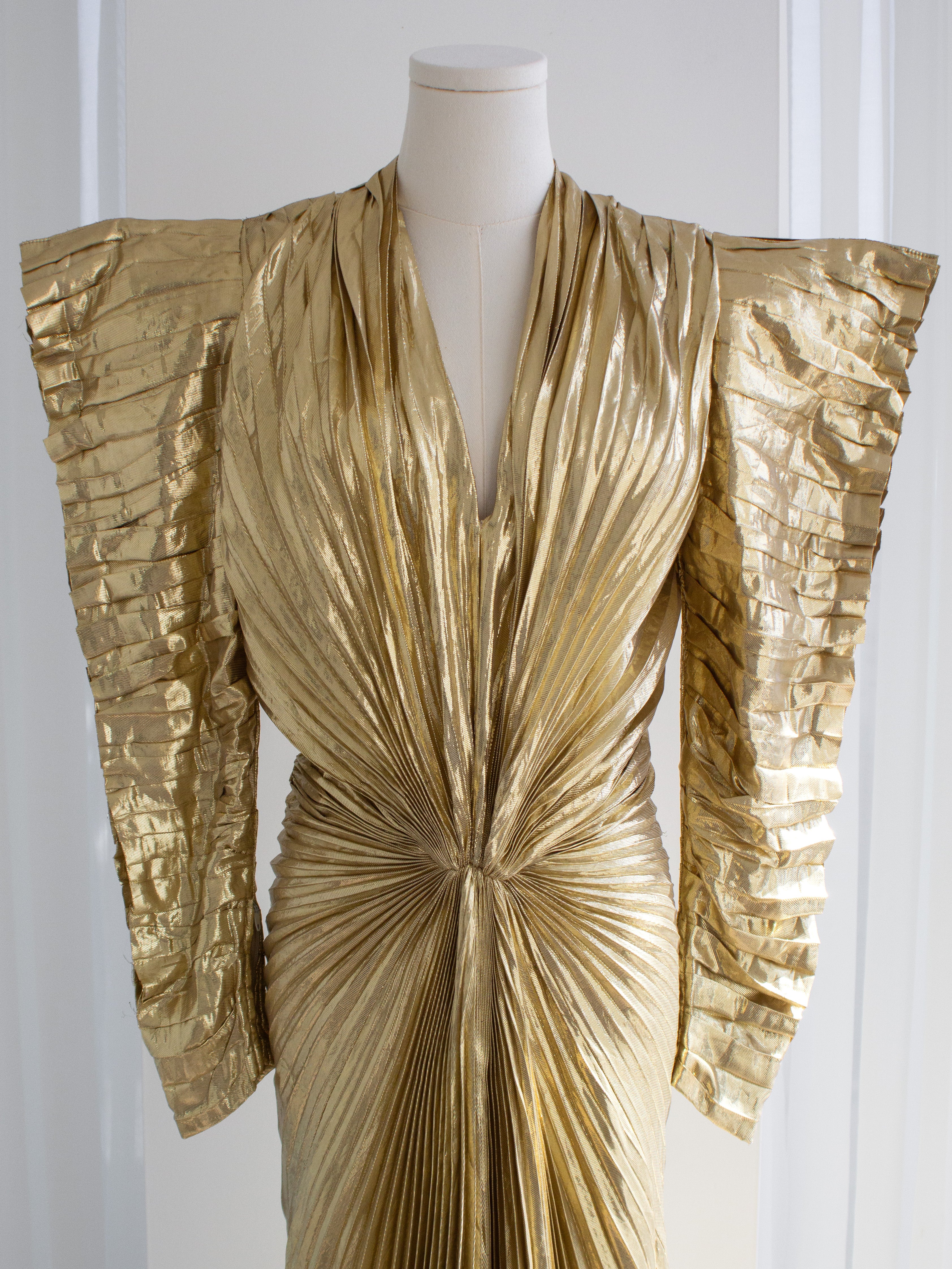 Thierry Mugler F/W 1984 Vintage Golden Angel Starburst Lame Gown