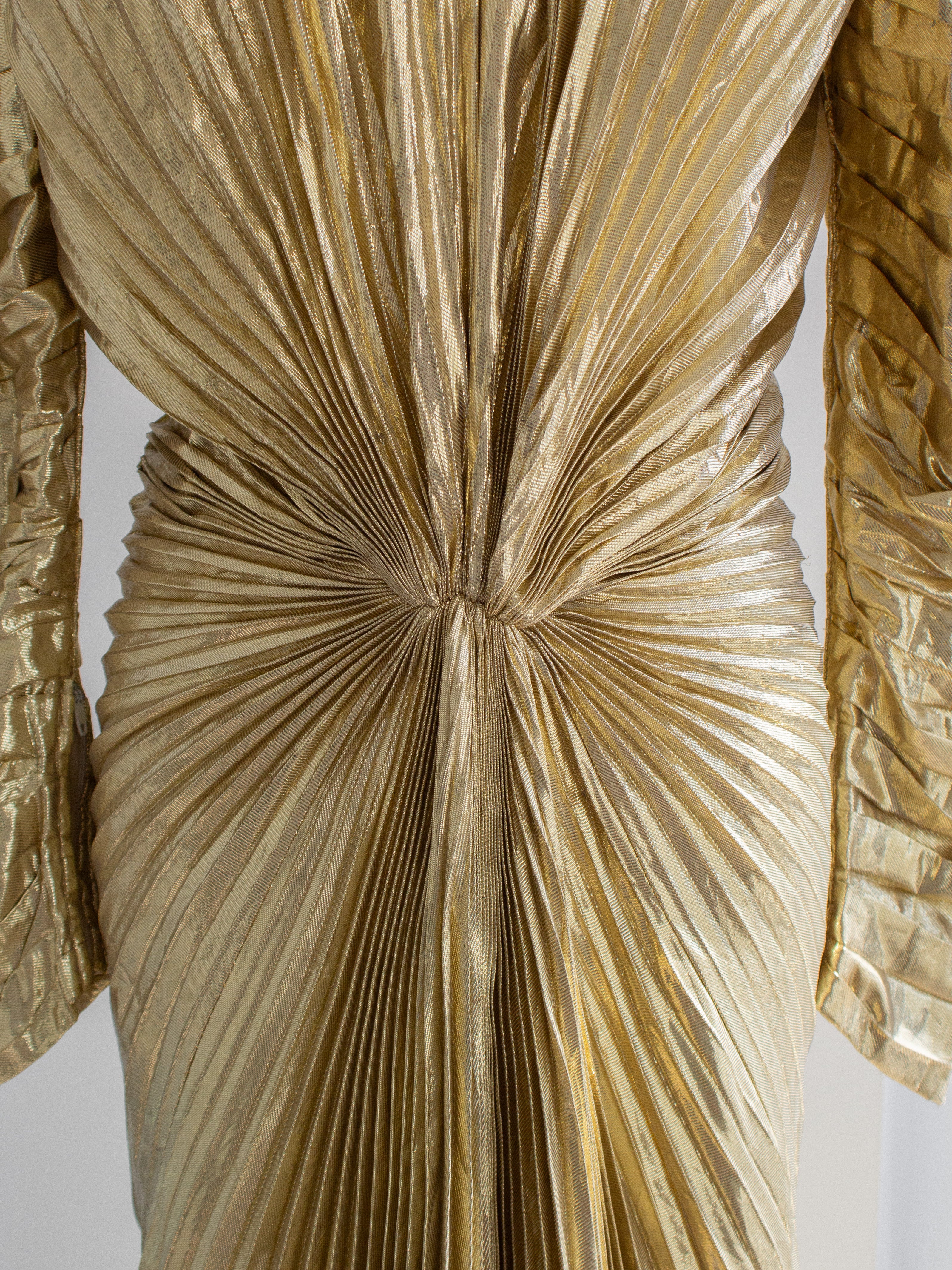 Thierry Mugler F/W 1984 Vintage Golden Angel Starburst Lame Gown