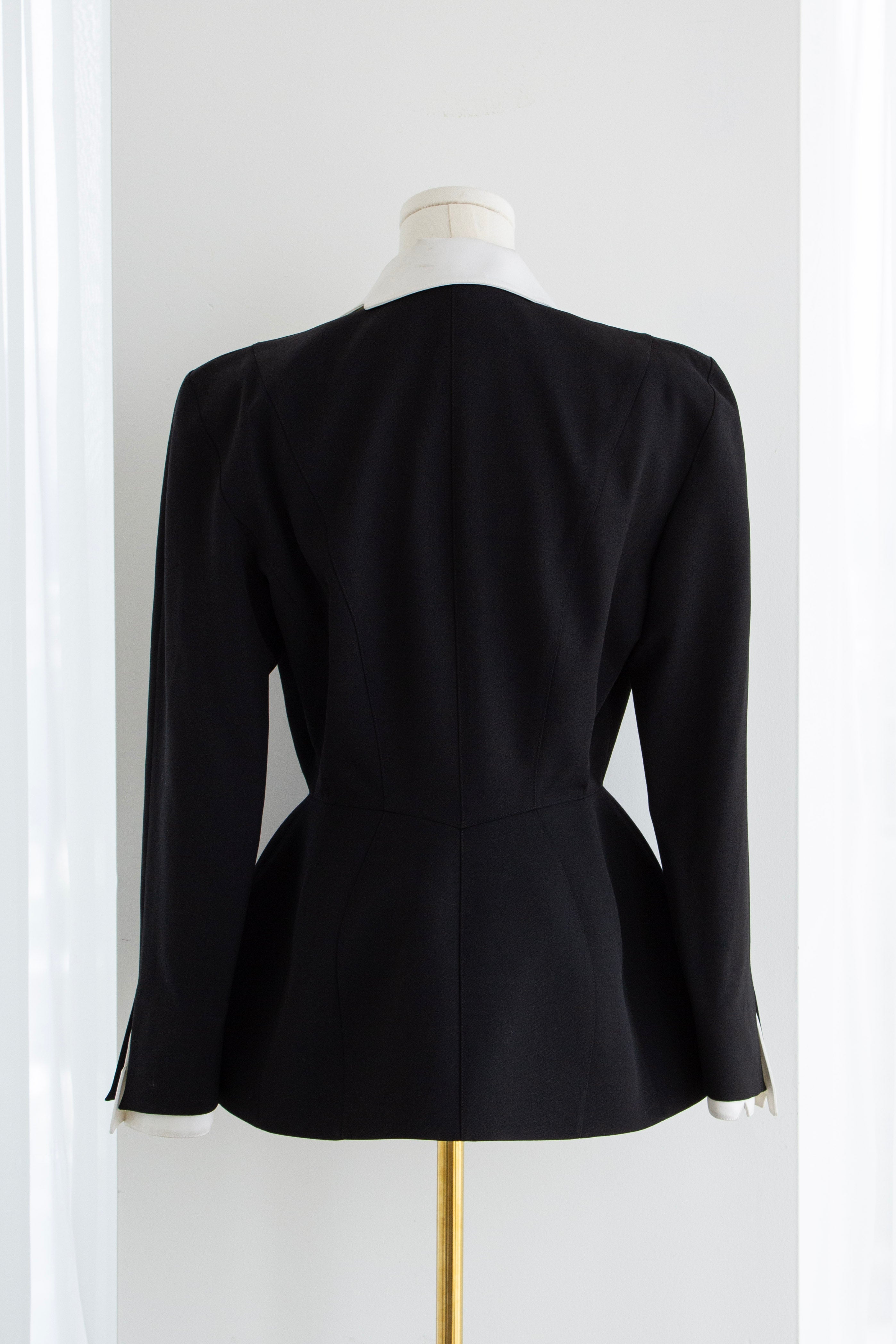 Thierry Mugler Vintage S/S 1994 Black White Zigzag Sculptural Jacket