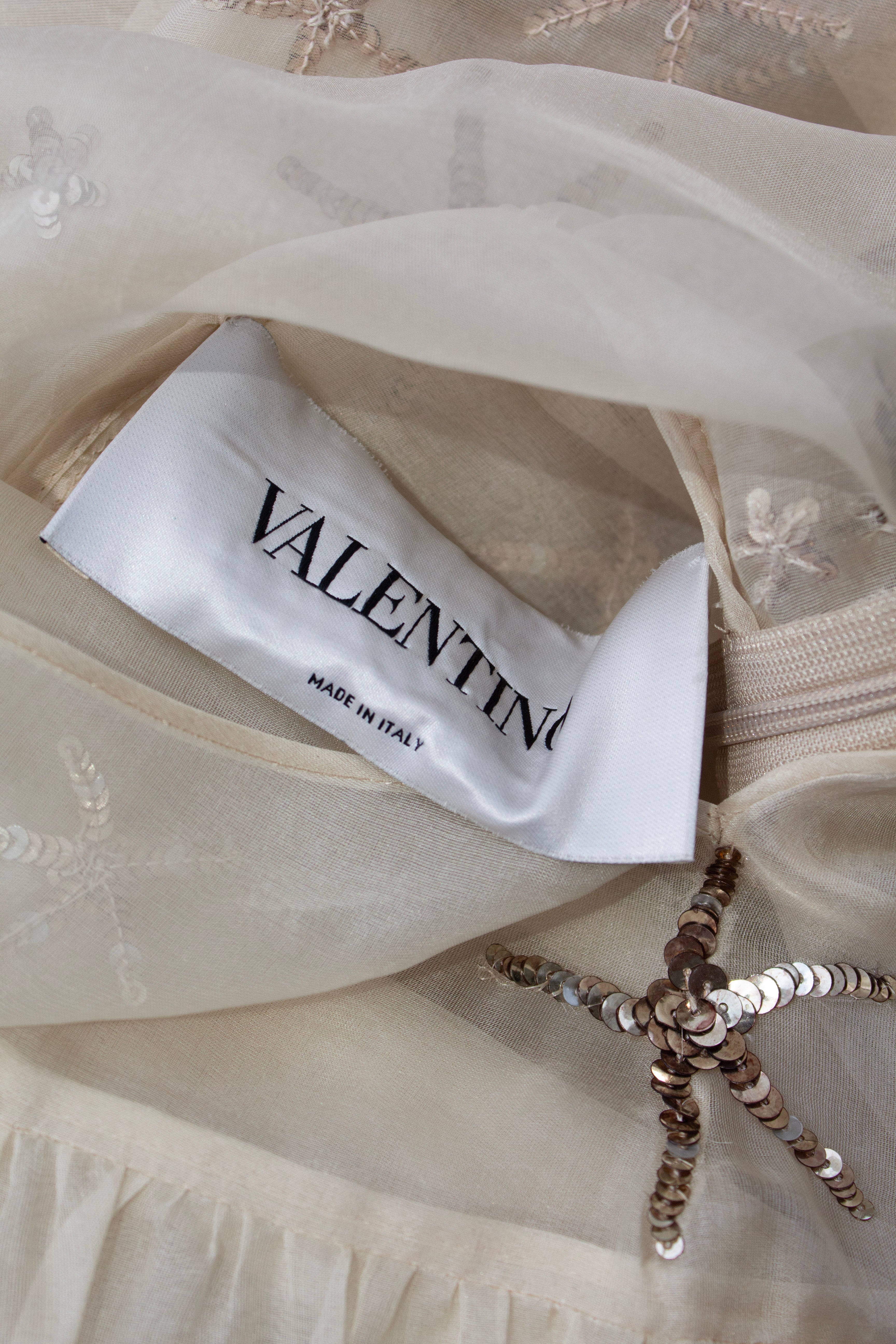 Valentino S/S 2015 Starfish Silk Organza Sequin Embellished Gown