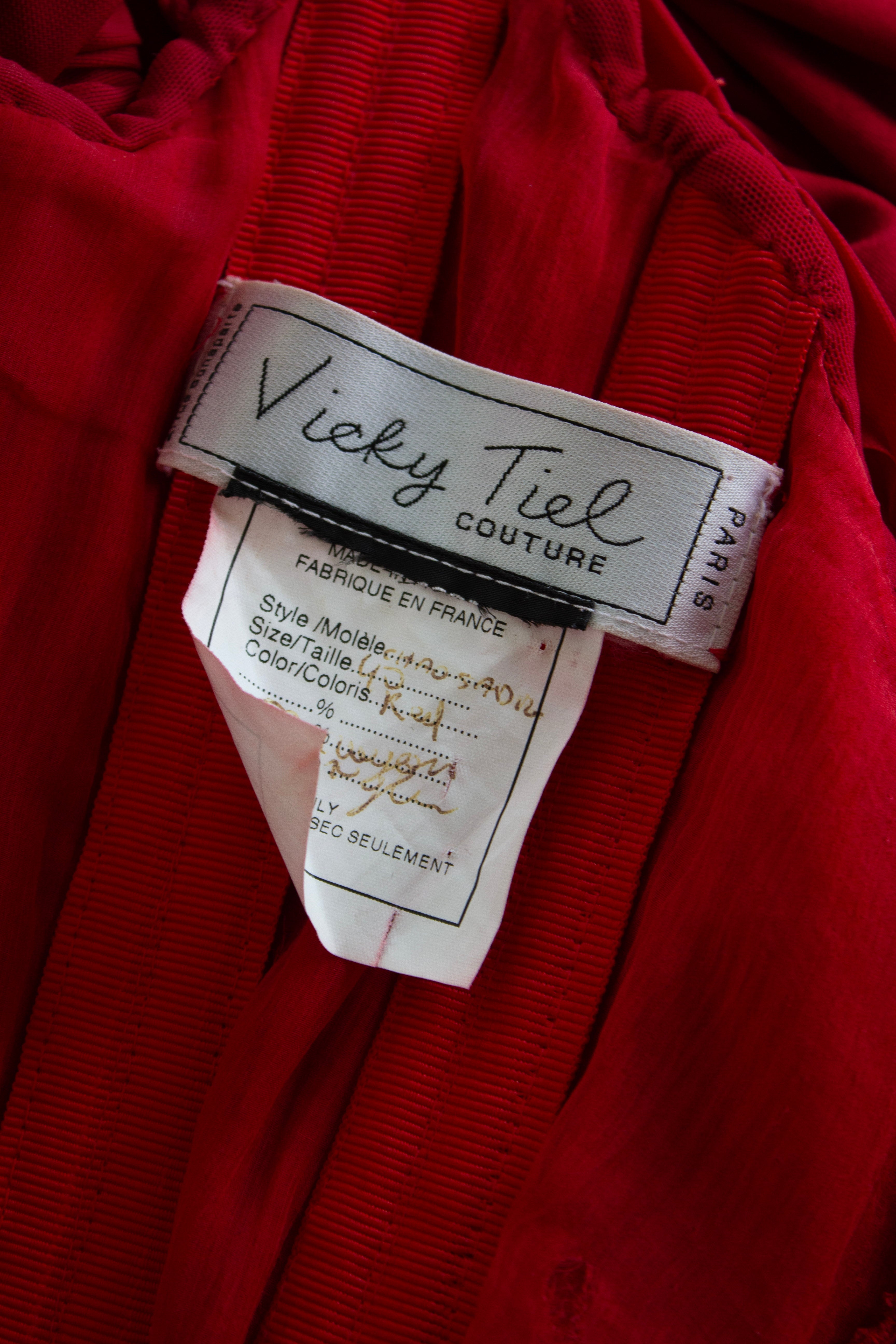 Vicky Tiel Couture Vintage “Pretty Woman” 1987 Red Ruched Gown