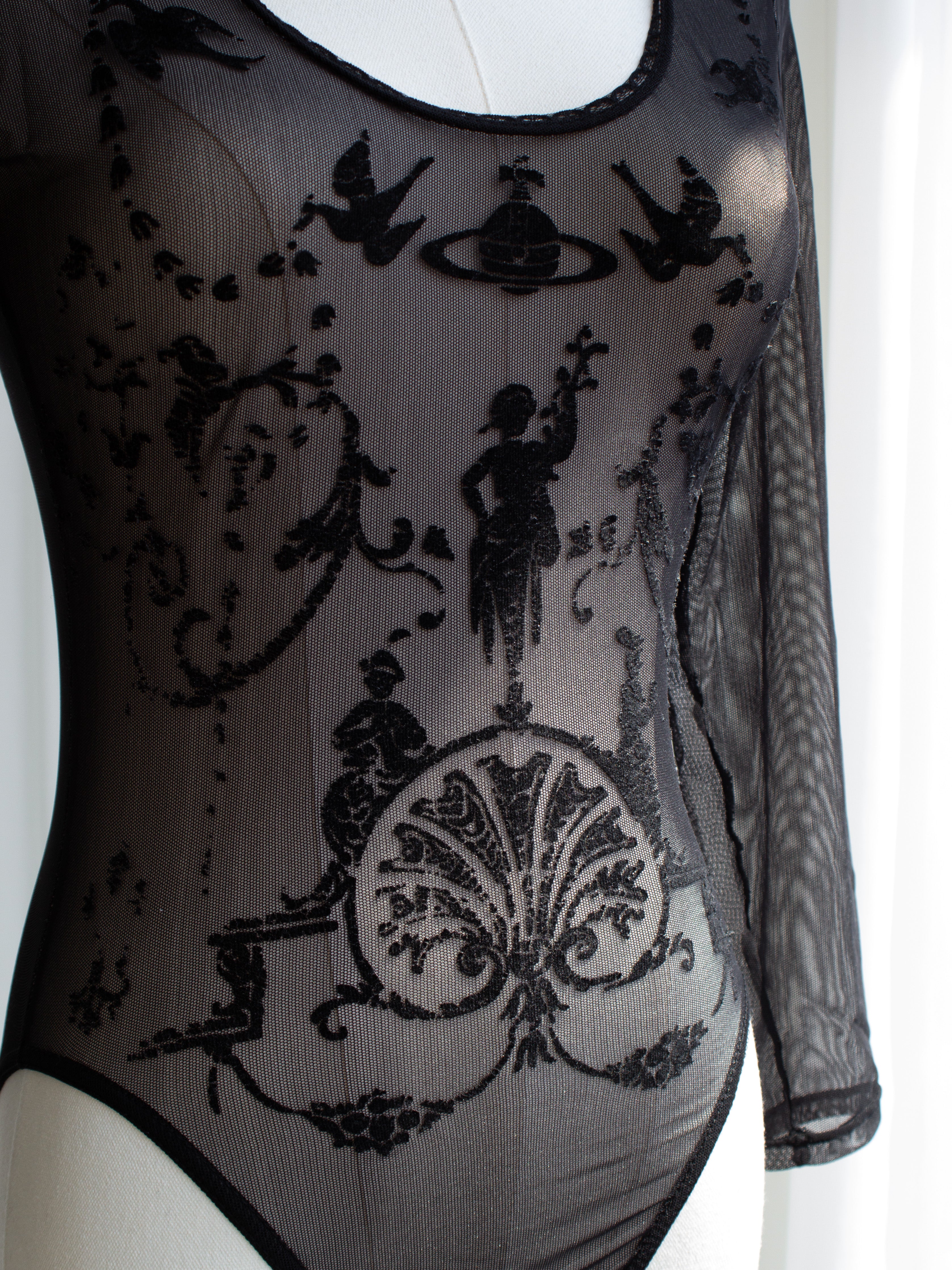 Vivienne Westwood x Sock Shop 1992 Boulle Sheer Mesh Bodysuit