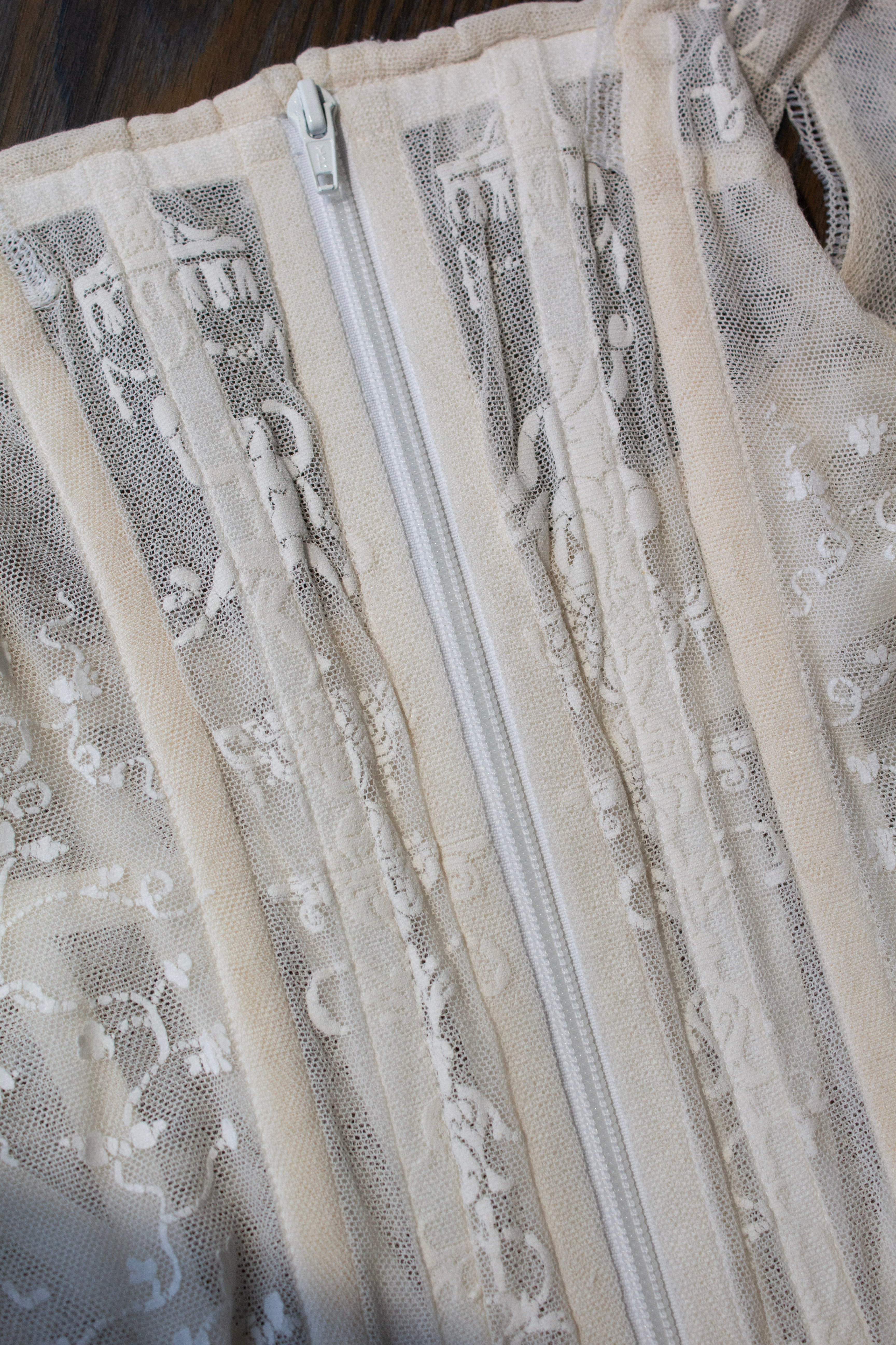 Vivienne Westwood S/S 1992 Salon White Boulle Mesh Tulle Corset